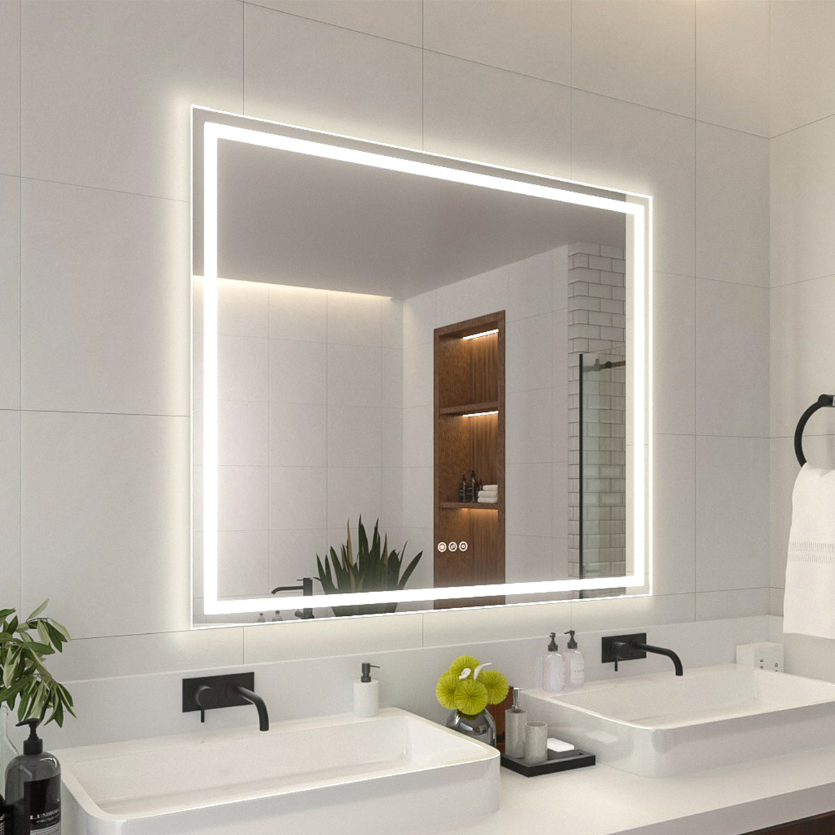 Niveal LMI Series Rectangular Frameless LED Wall Bathroom Vanity Mirror