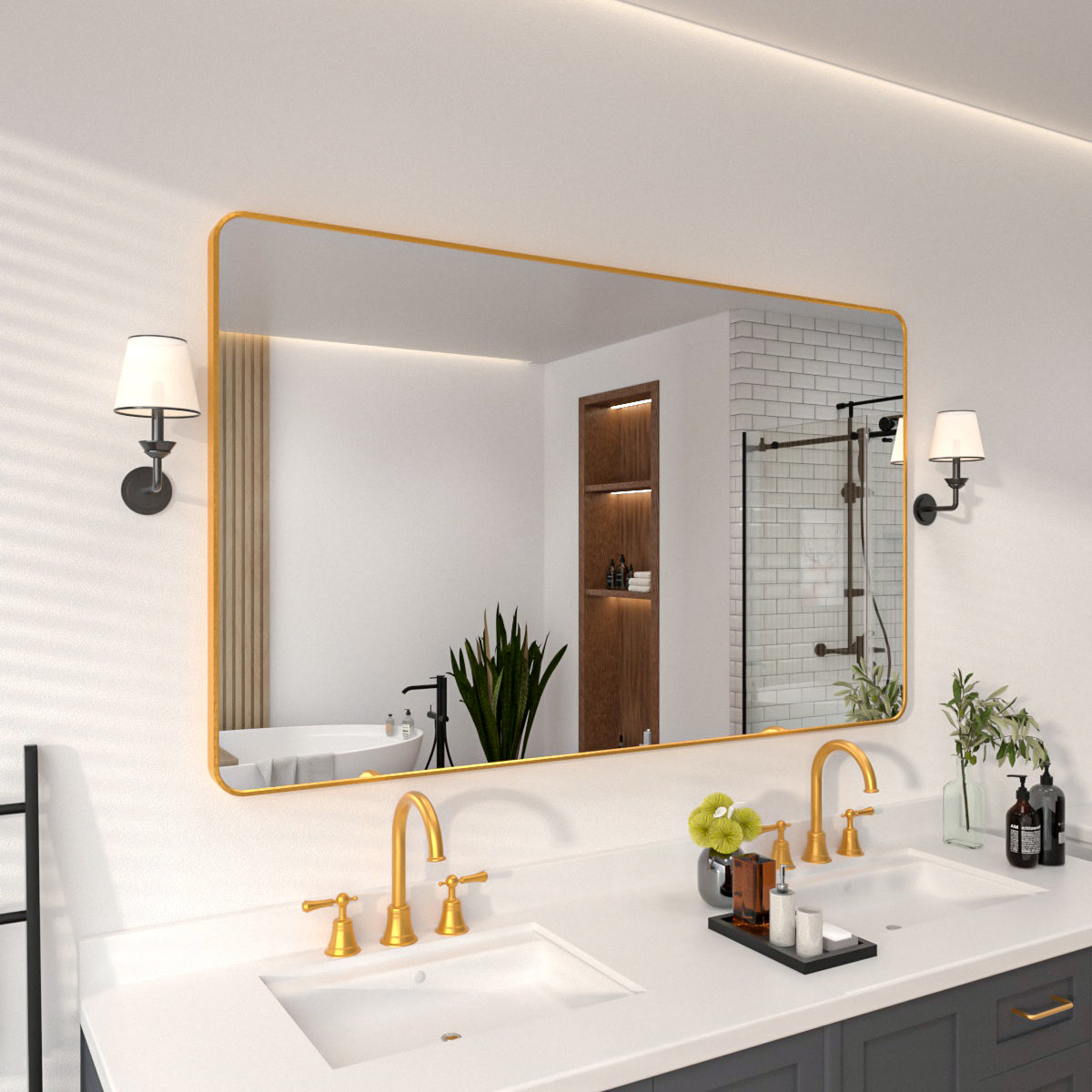 Niveal SM Series Rectangular Framed Wall Bathroom Vanity Mirror