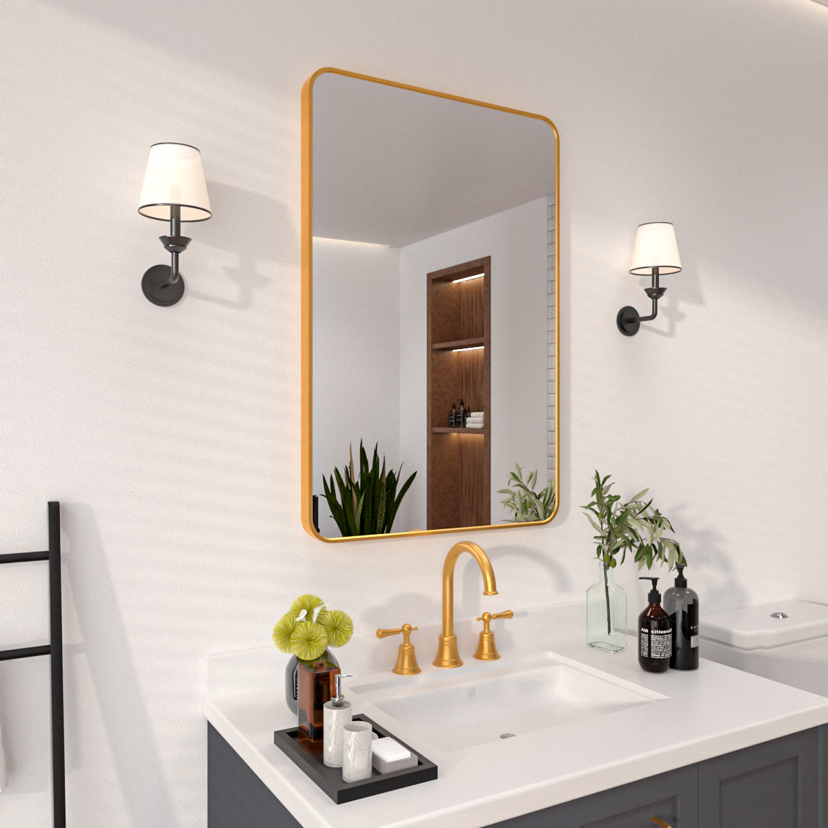 Niveal SM Series Rectangular Framed Wall Bathroom Vanity Mirror