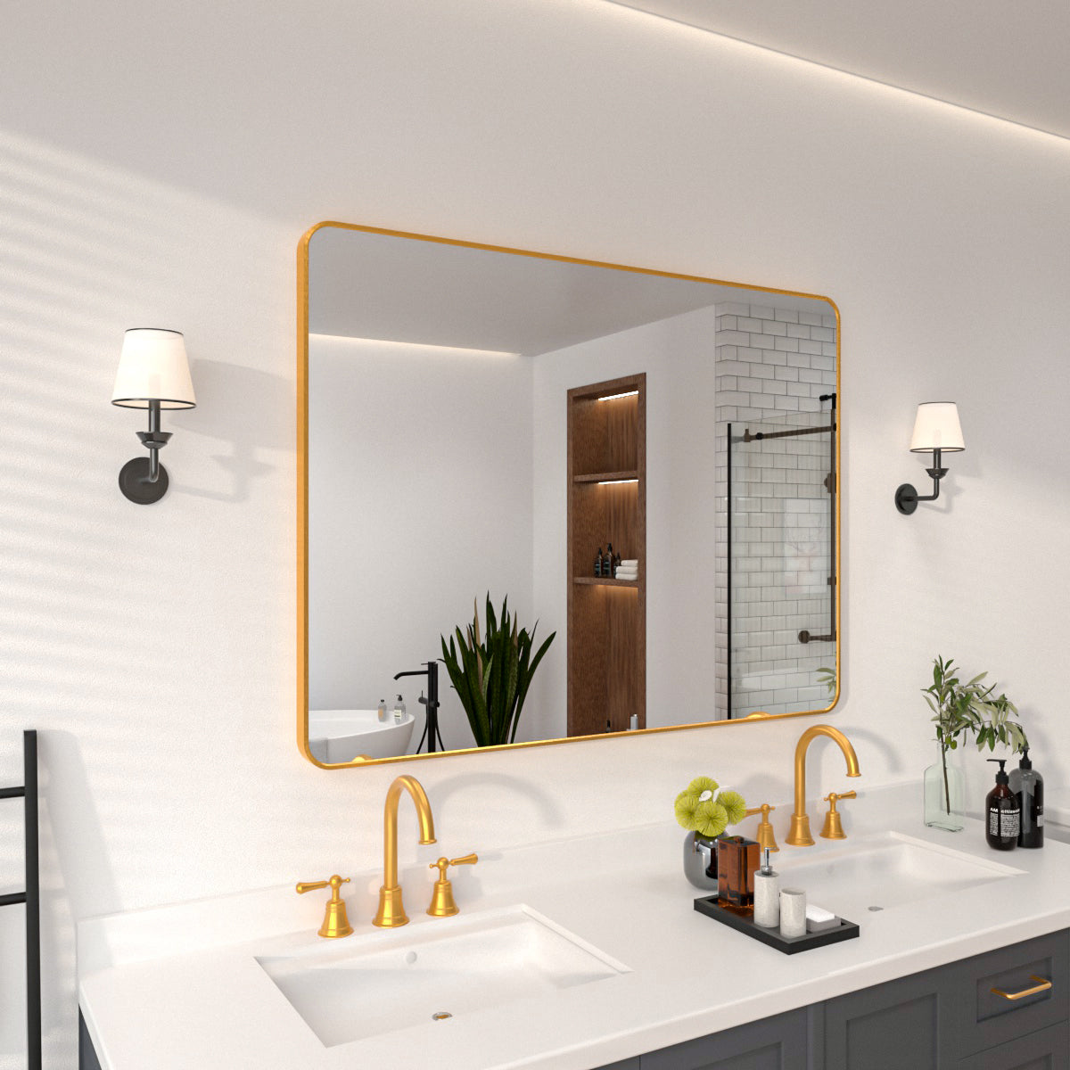 Niveal SM Series Rectangular Framed Wall Bathroom Vanity Mirror