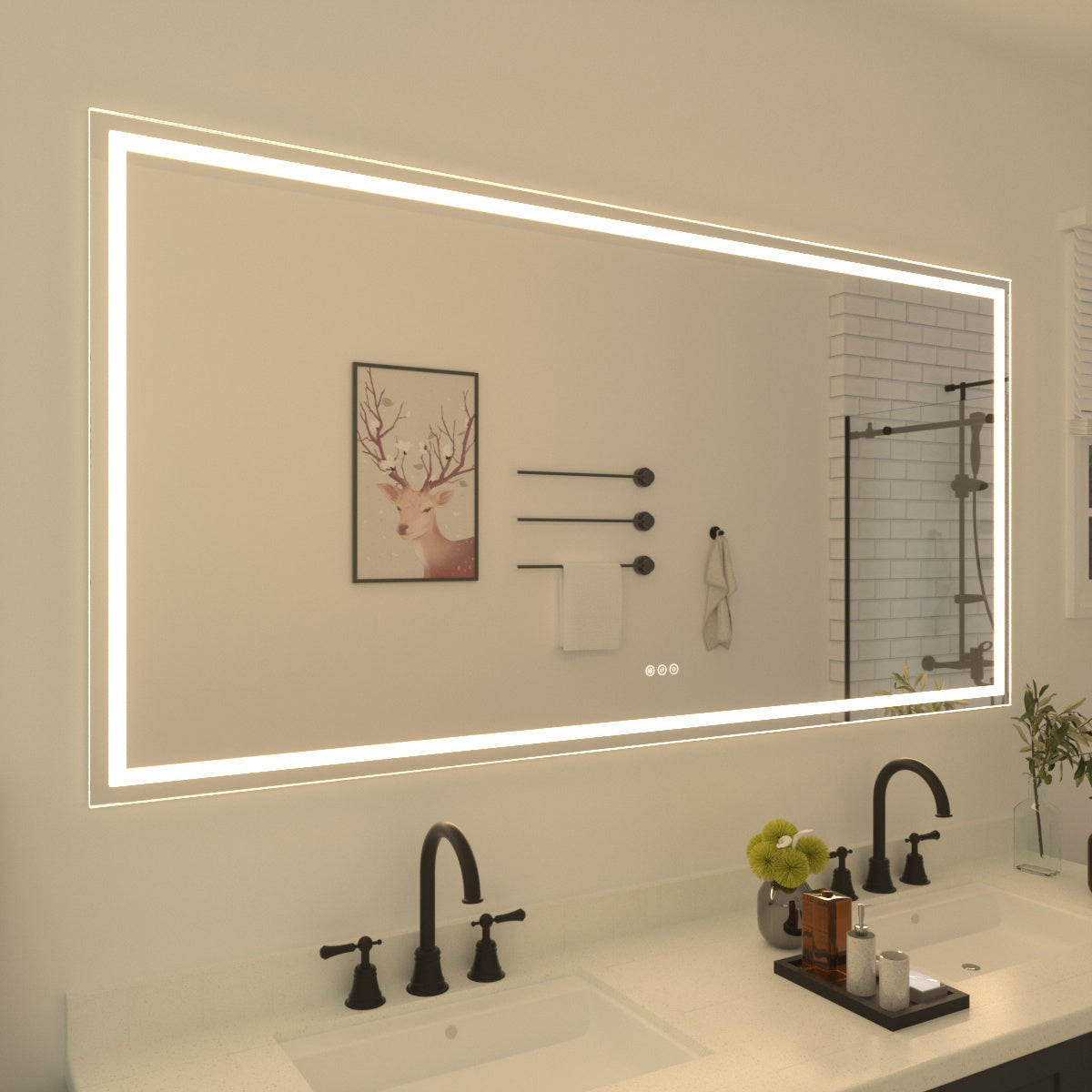 Niveal LMT Series Rectangular Frameless LED Wall Bathroom Vanity Mirror