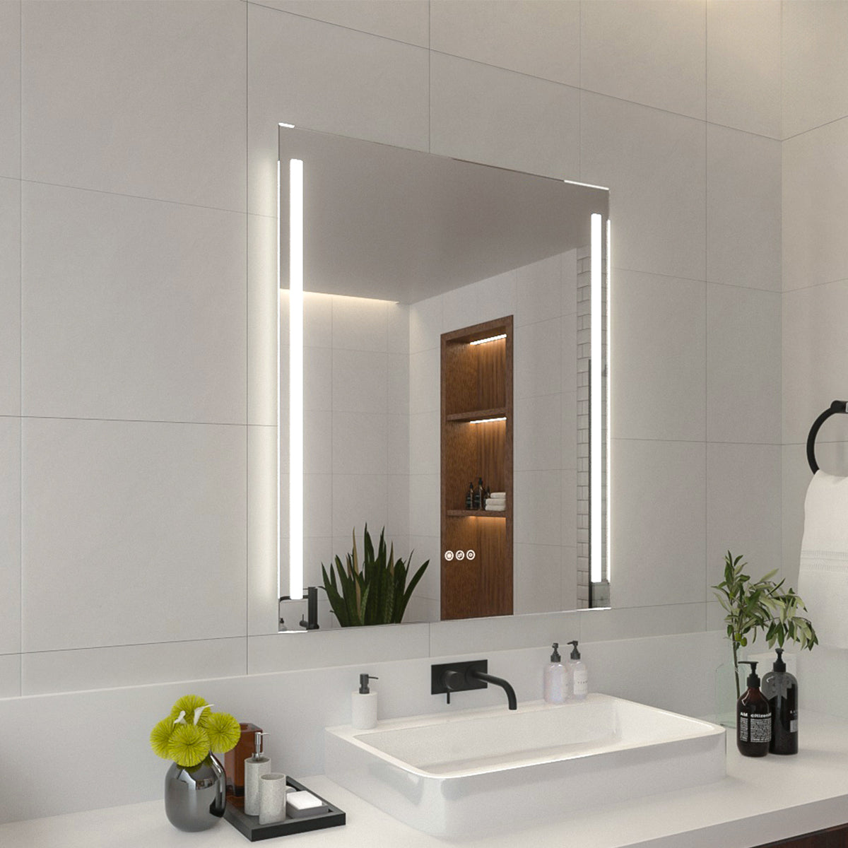 Niveal LMI02 Series Rectangular Frameless LED Wall Bathroom Vanity Mirror
