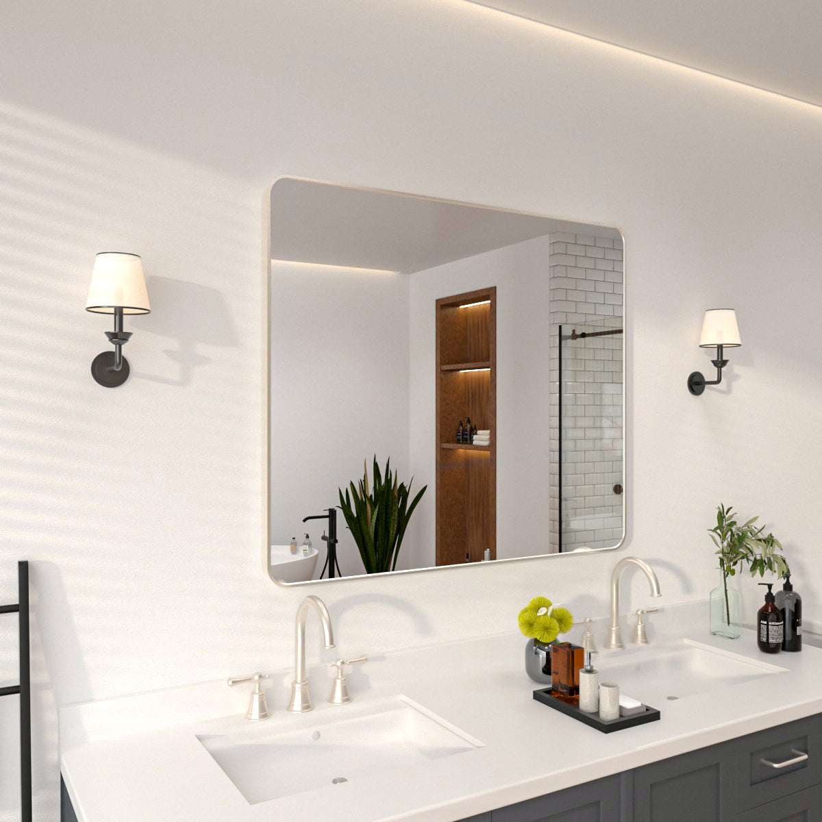 Niveal SM Series Rectangular Framed Wall Bathroom Vanity Mirror