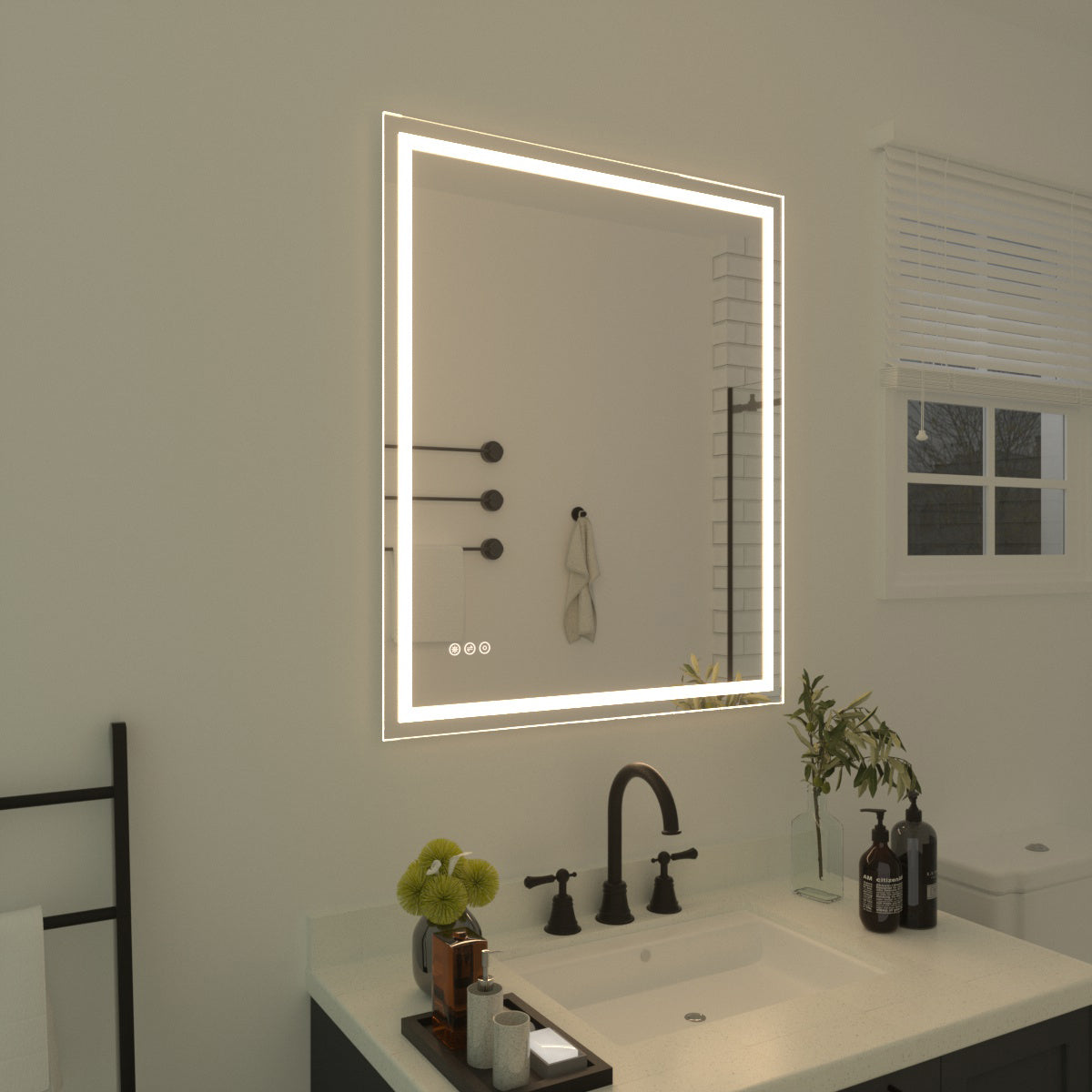 Niveal LMT Series Rectangular Frameless LED Wall Bathroom Vanity Mirror