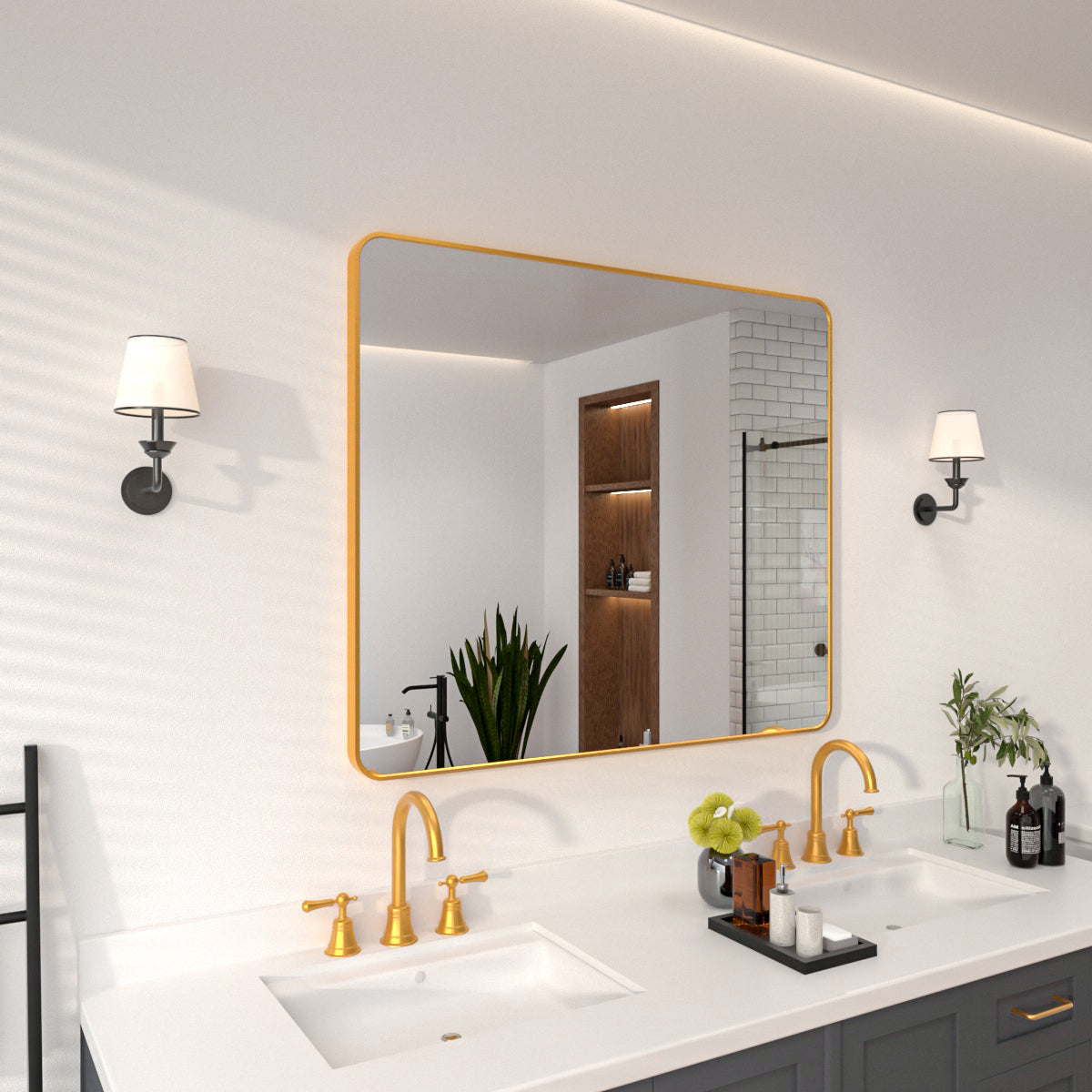 Niveal SM Series Rectangular Framed Wall Bathroom Vanity Mirror