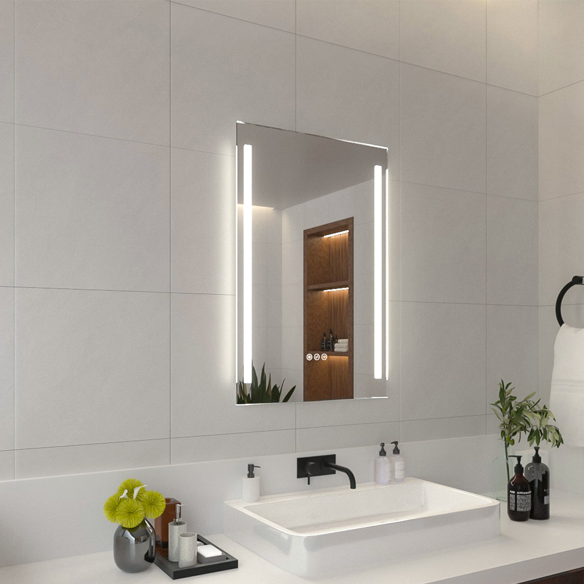 Niveal LMI02 Series Rectangular Frameless LED Wall Bathroom Vanity Mirror