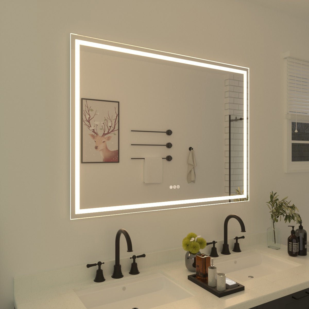 Niveal LMT Series Rectangular Frameless LED Wall Bathroom Vanity Mirror