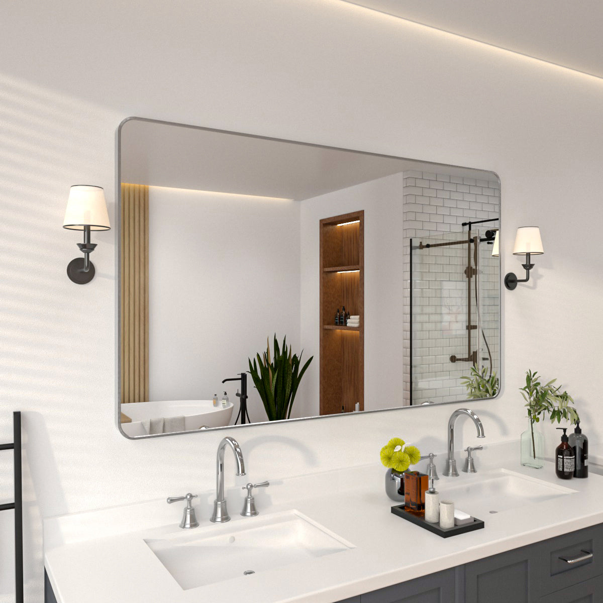 Niveal SM Series Rectangular Framed Wall Bathroom Vanity Mirror