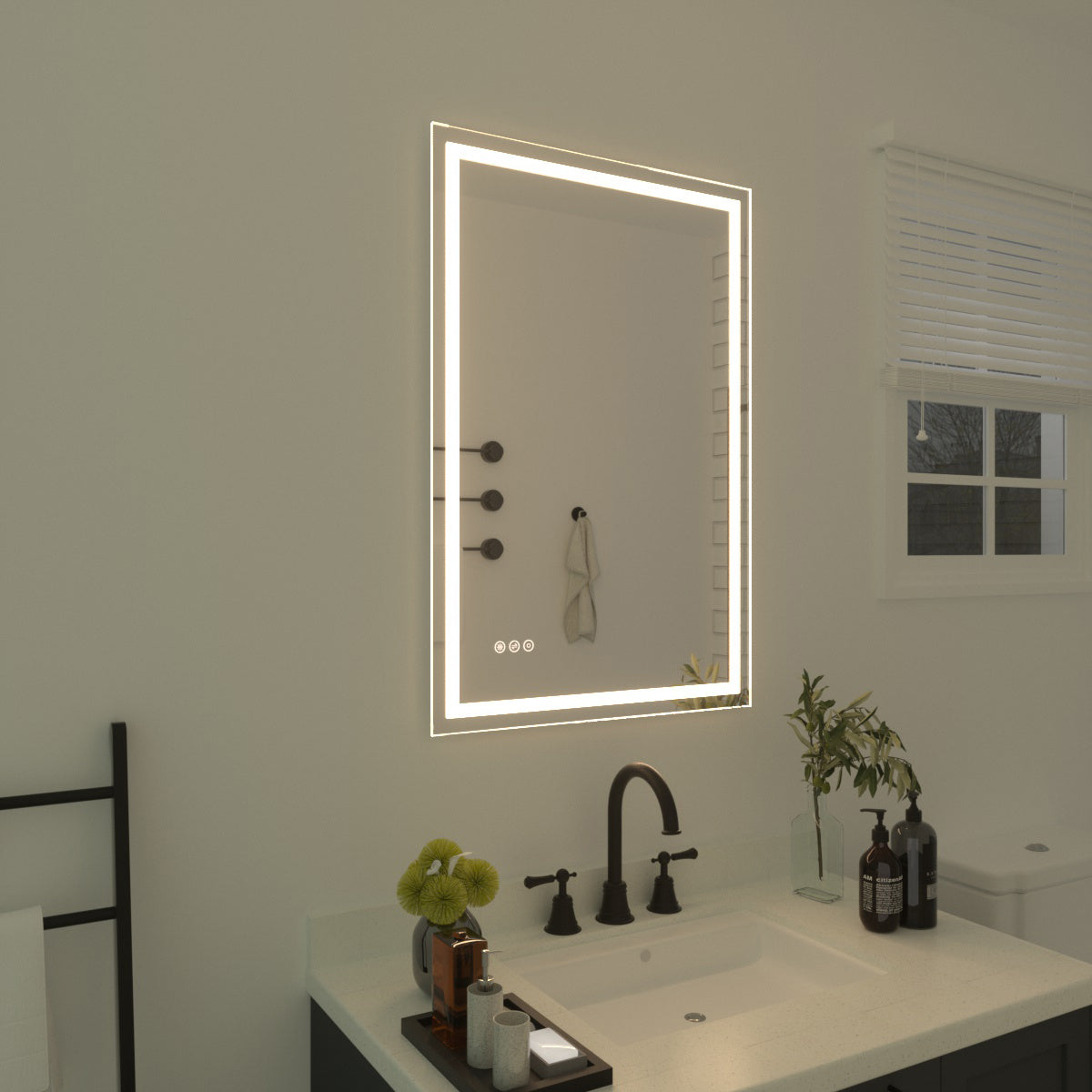 Niveal LMT Series Rectangular Frameless LED Wall Bathroom Vanity Mirror