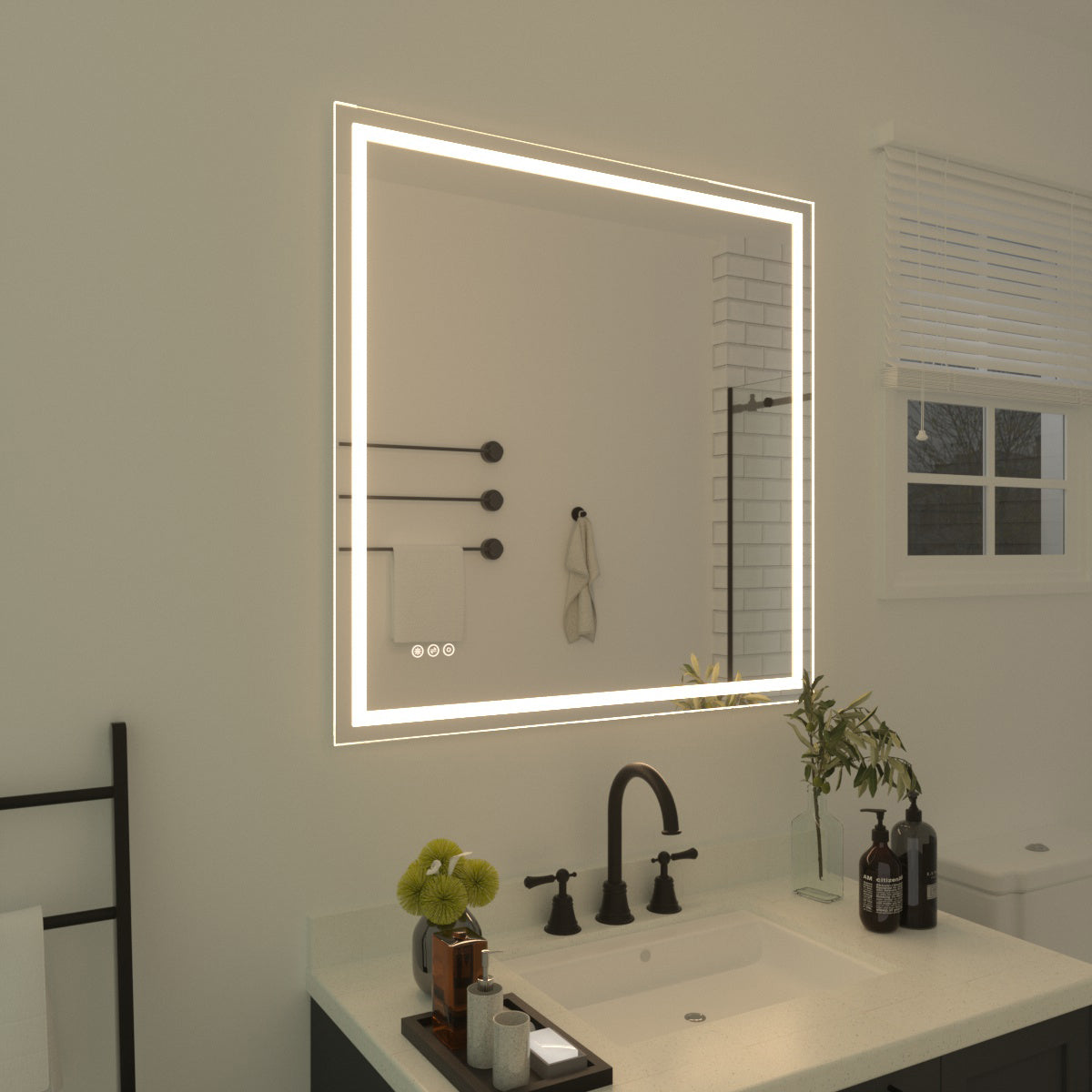 Niveal LMT Series Rectangular Frameless LED Wall Bathroom Vanity Mirror