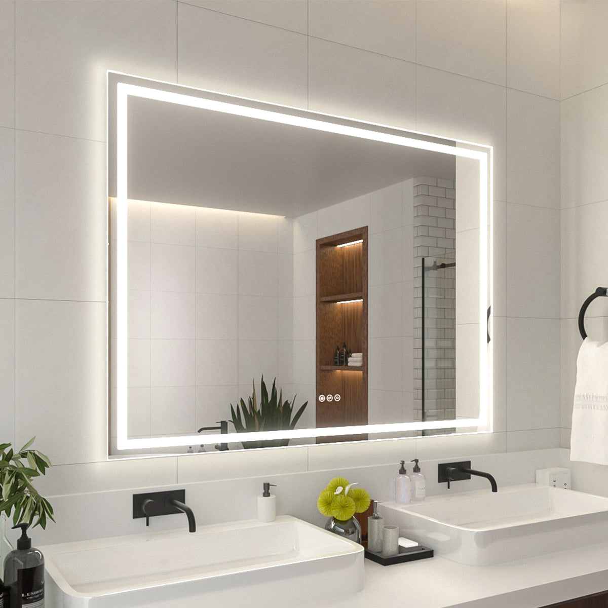 Niveal LMI Series Rectangular Frameless LED Wall Bathroom Vanity Mirror