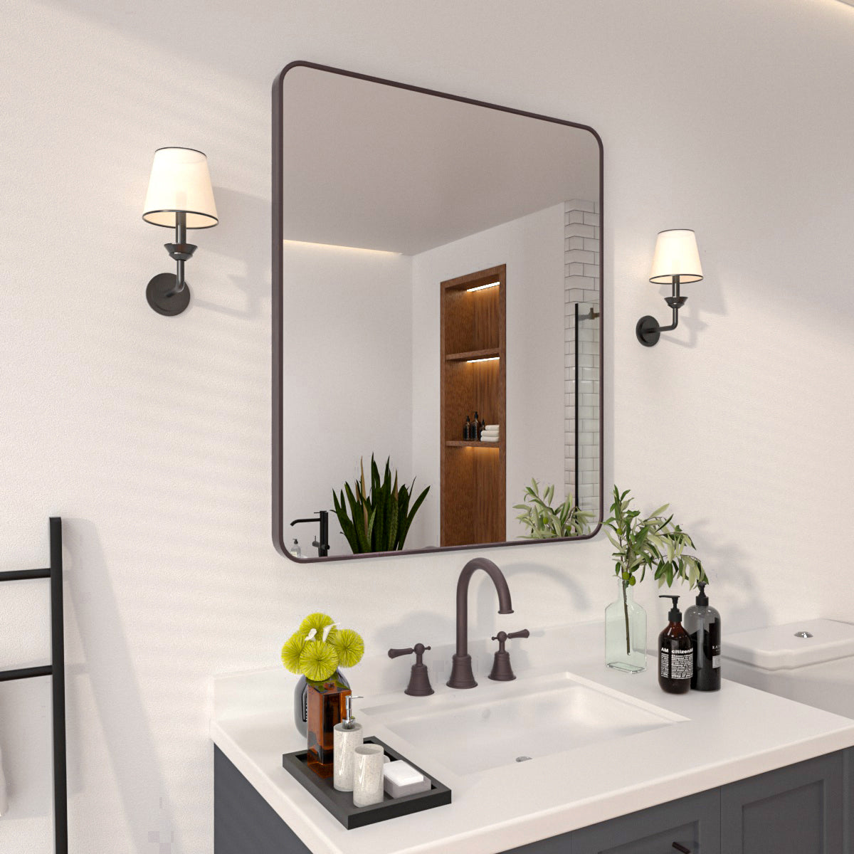 Niveal SM Series Rectangular Framed Wall Bathroom Vanity Mirror