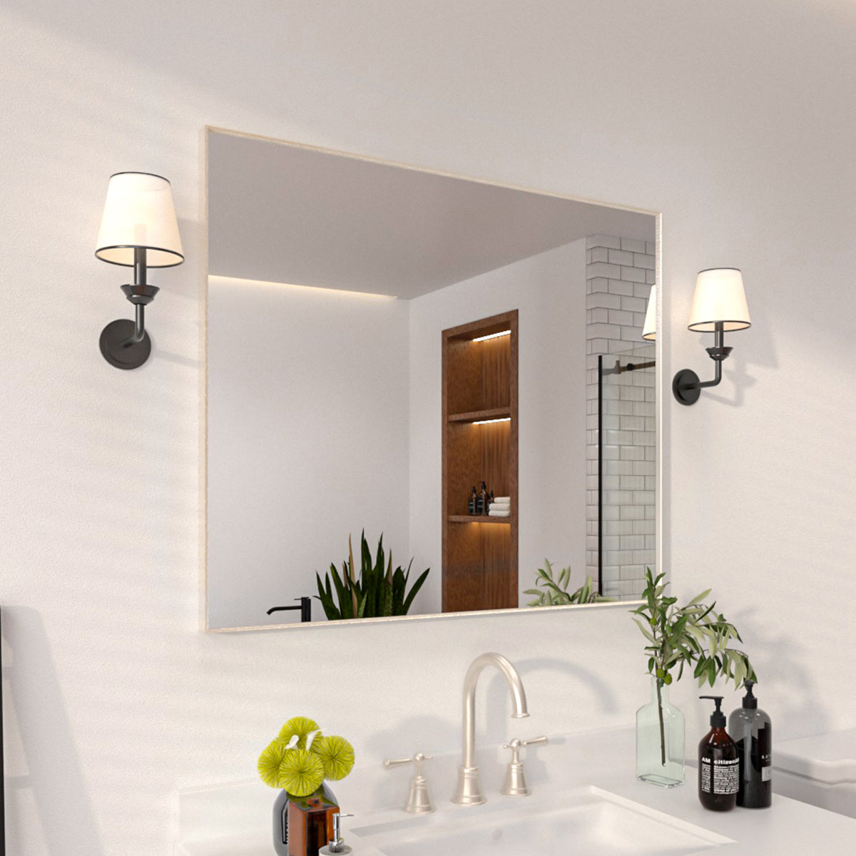 Niveal SE Series Aura Rectangular Framed Wall Bathroom Vanity Mirror