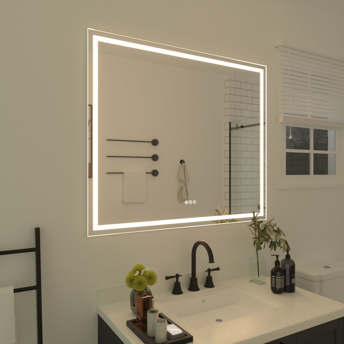 Niveal LMT Series Rectangular Frameless LED Wall Bathroom Vanity Mirror