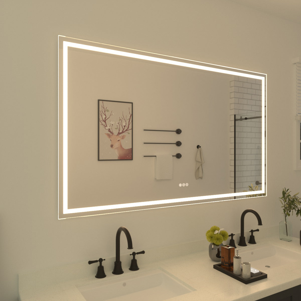 Niveal LMT Series Rectangular Frameless LED Wall Bathroom Vanity Mirror