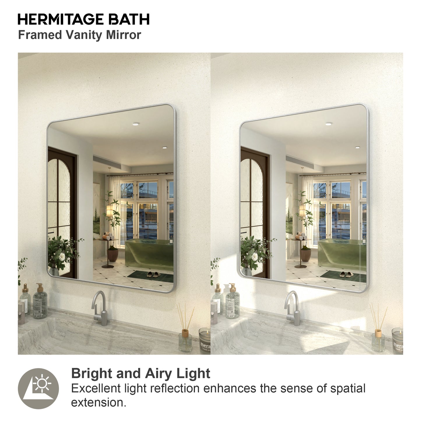 Zyphi 30 in. W x 36 in. H Rectangular Framed Wall Bathroom Vanity Mirror in Brass