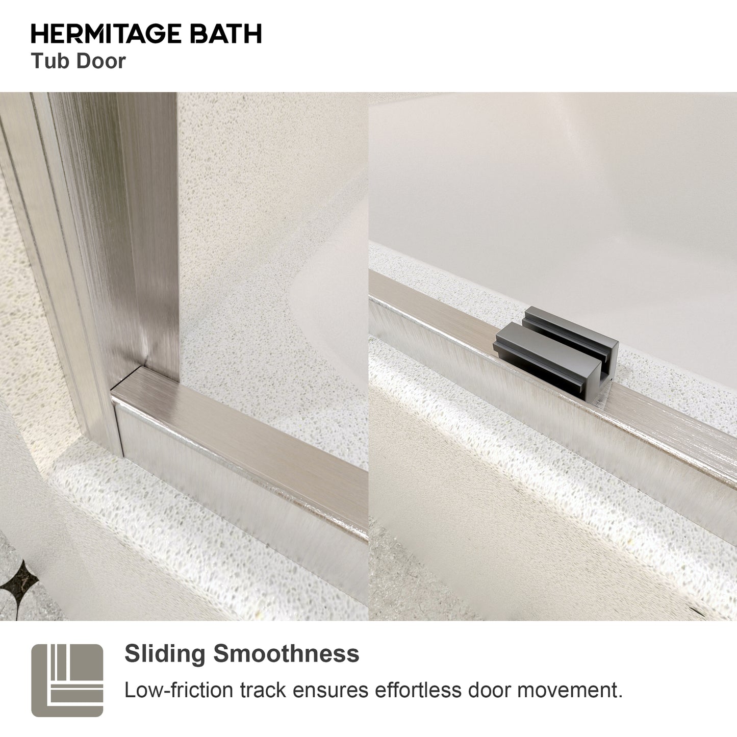 Wish 60 in. W x 56 in. H Sliding Bath Tub Door in Semi Frameless with Clear Glass