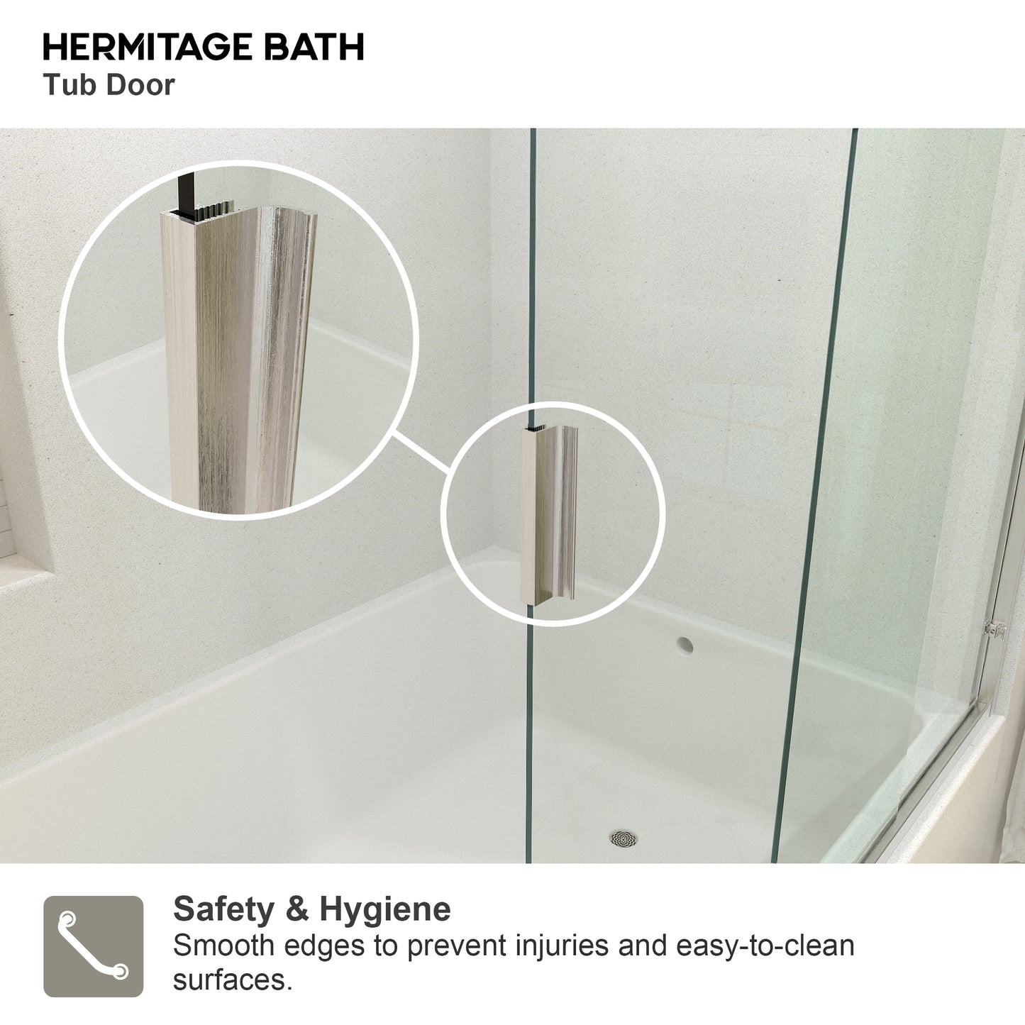 Wish 60 in. W x 56 in. H Sliding Bath Tub Door in Semi Frameless with Clear Glass