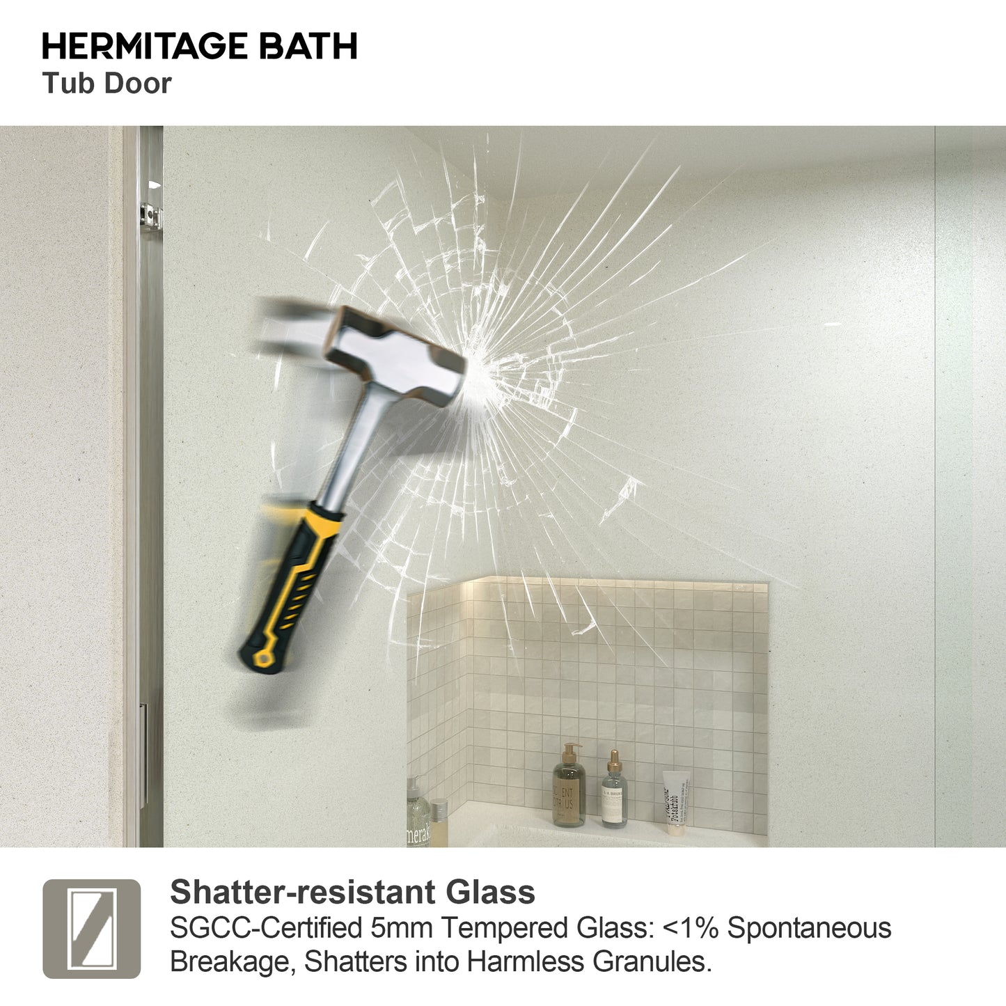 Wish 60 in. W x 56 in. H Sliding Bath Tub Door in Semi Frameless with Clear Glass