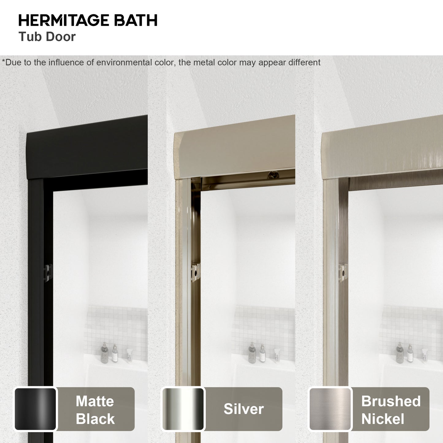 Wish 60 in. W x 56 in. H Sliding Bath Tub Door in Semi Frameless with Clear Glass