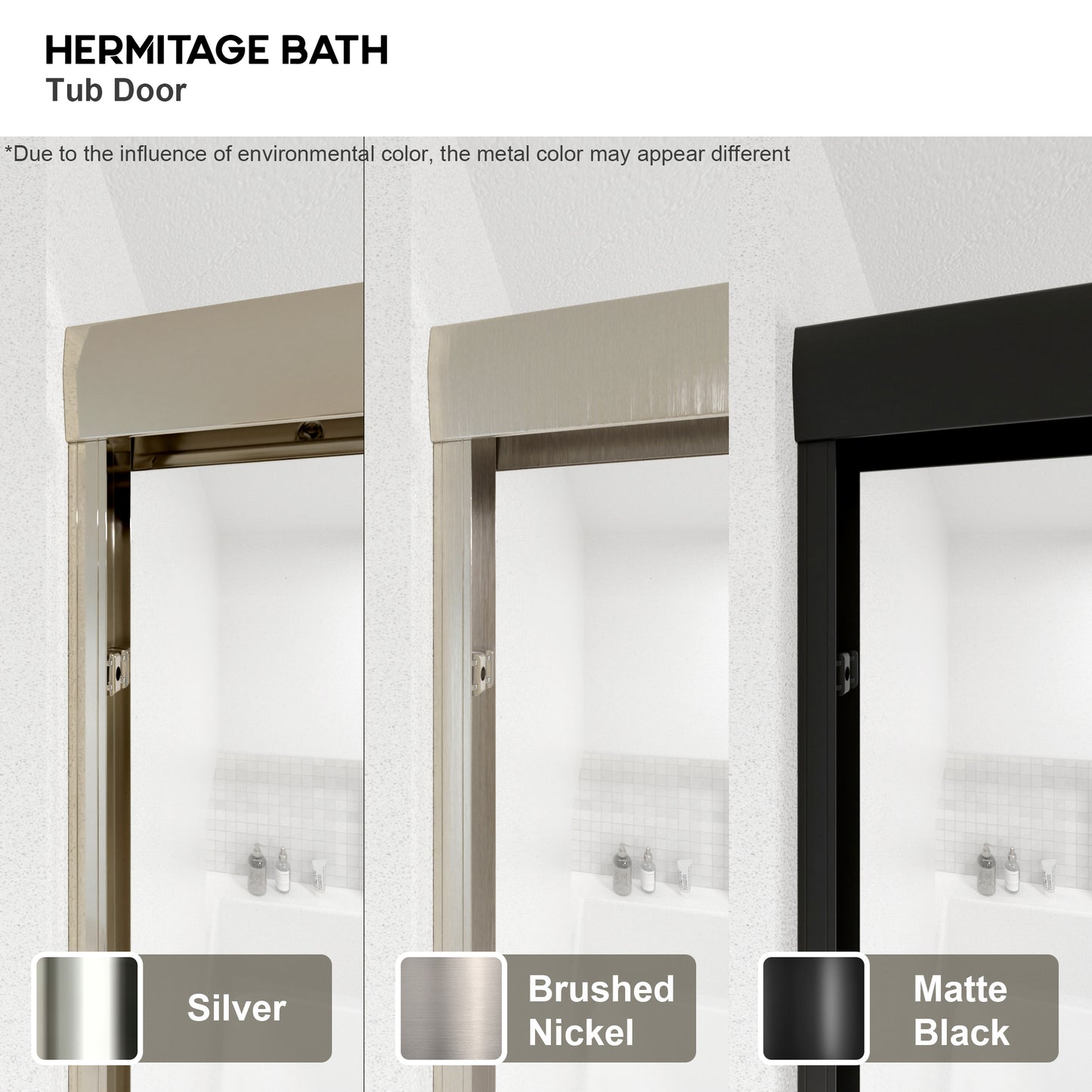 Wish 60 in. W x 56 in. H Sliding Bath Tub Door in Semi Frameless with Clear Glass