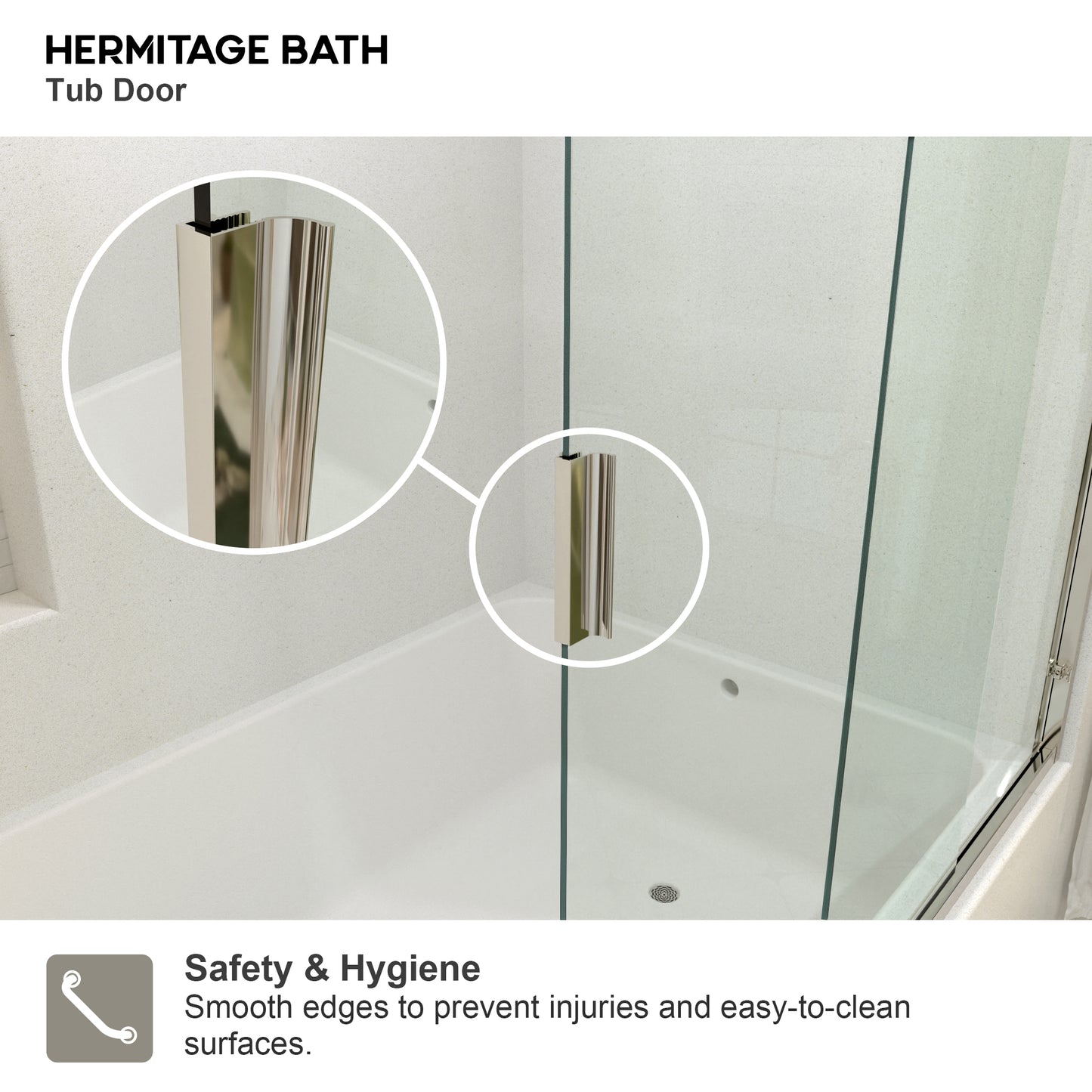 Wish 60 in. W x 56 in. H Sliding Bath Tub Door in Semi Frameless with Clear Glass