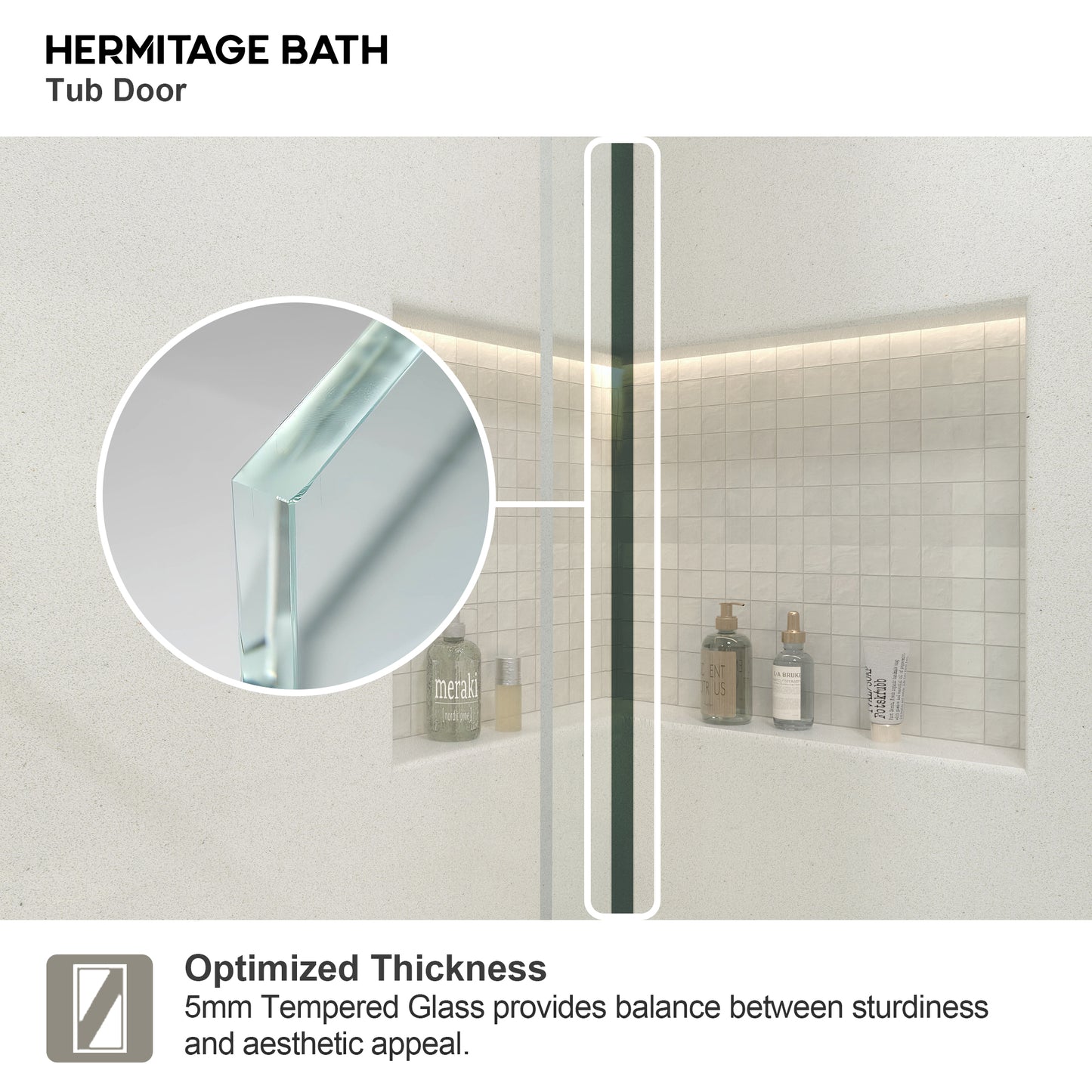 Wish 60 in. W x 56 in. H Sliding Bath Tub Door in Semi Frameless with Clear Glass