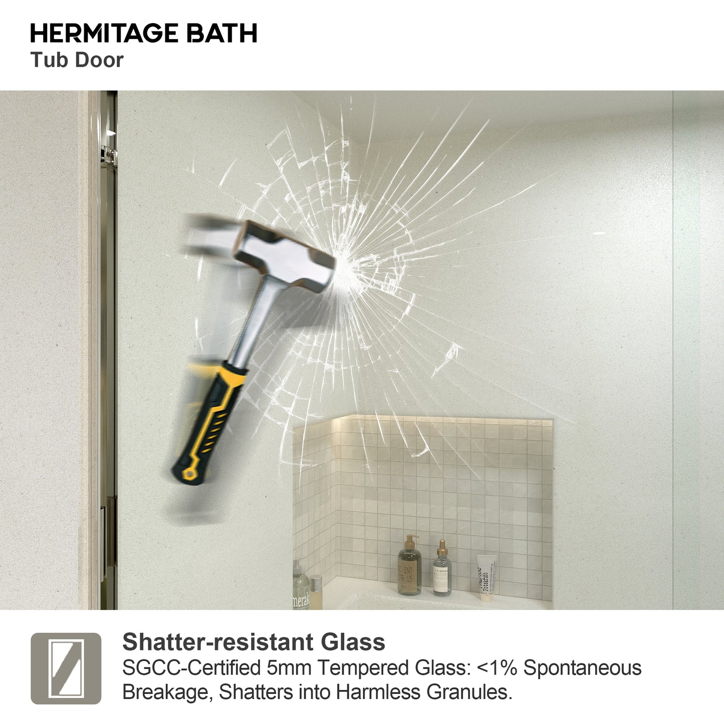 Wish 60 in. W x 56 in. H Sliding Bath Tub Door in Semi Frameless with Clear Glass