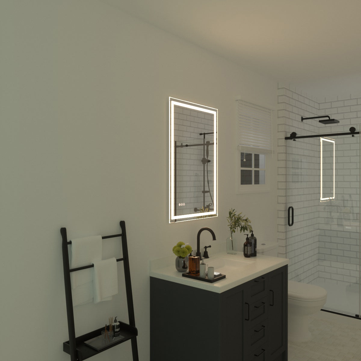 Niveal LMT Series Rectangular Frameless LED Wall Bathroom Vanity Mirror
