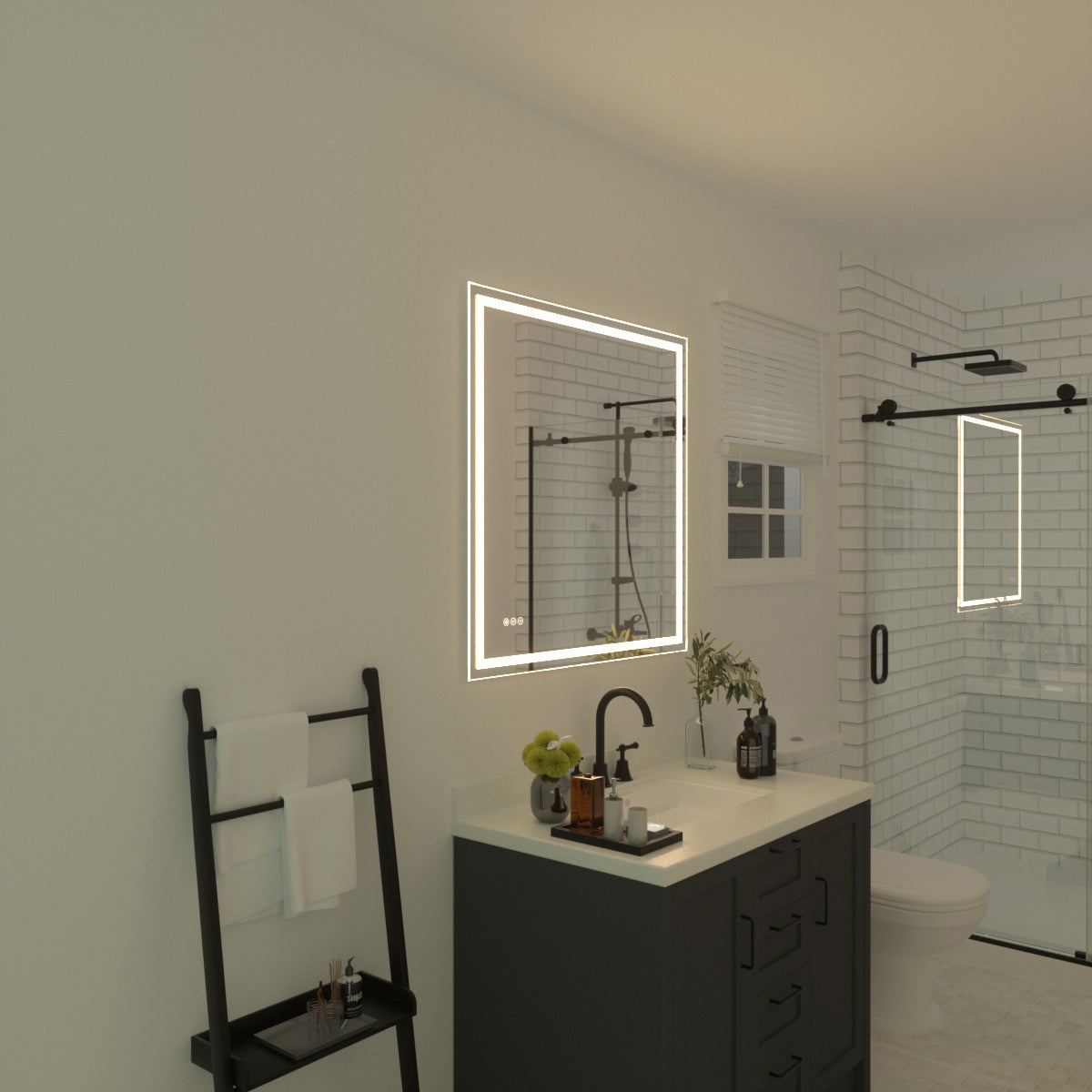 Niveal LMT Series Rectangular Frameless LED Wall Bathroom Vanity Mirror