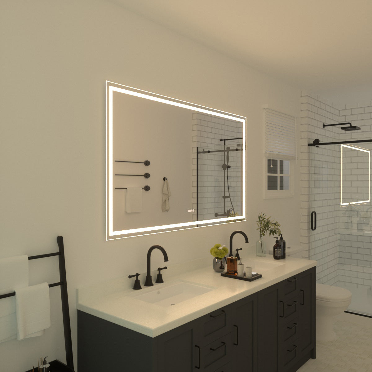Niveal LMT Series Rectangular Frameless LED Wall Bathroom Vanity Mirror