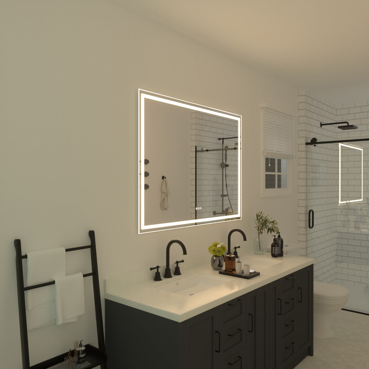 Niveal LMT Series Rectangular Frameless LED Wall Bathroom Vanity Mirror