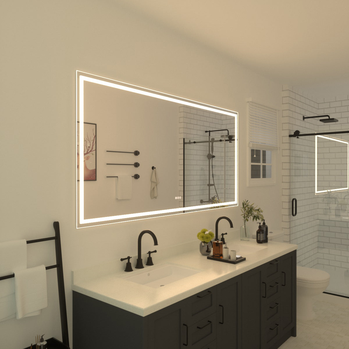Niveal LMT Series Rectangular Frameless LED Wall Bathroom Vanity Mirror