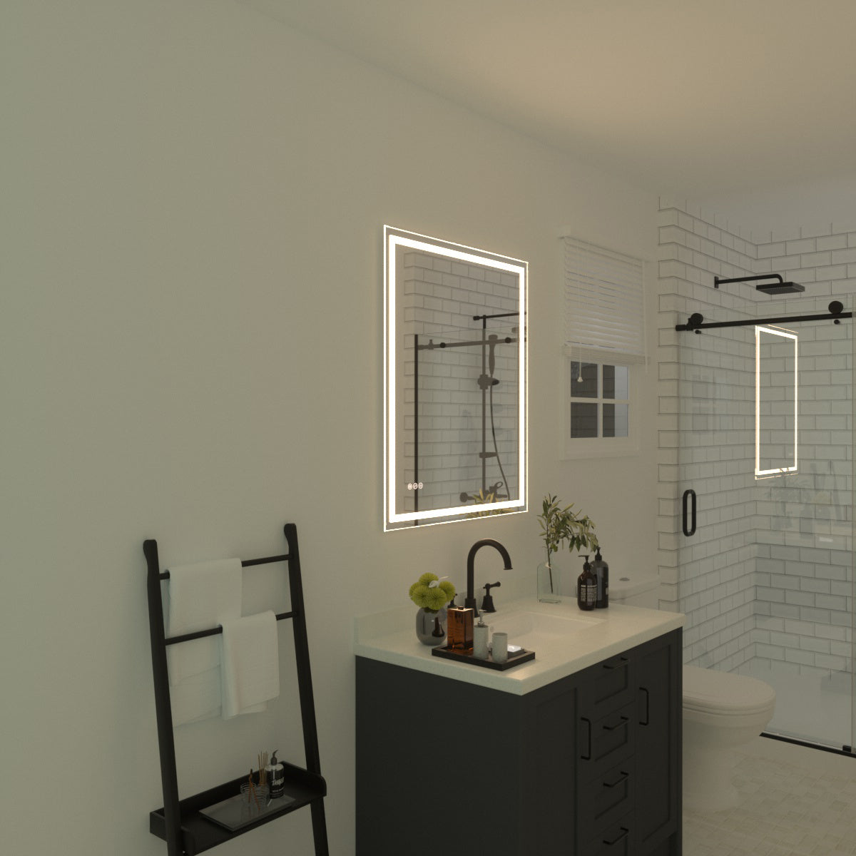 Niveal LMT Series Rectangular Frameless LED Wall Bathroom Vanity Mirror
