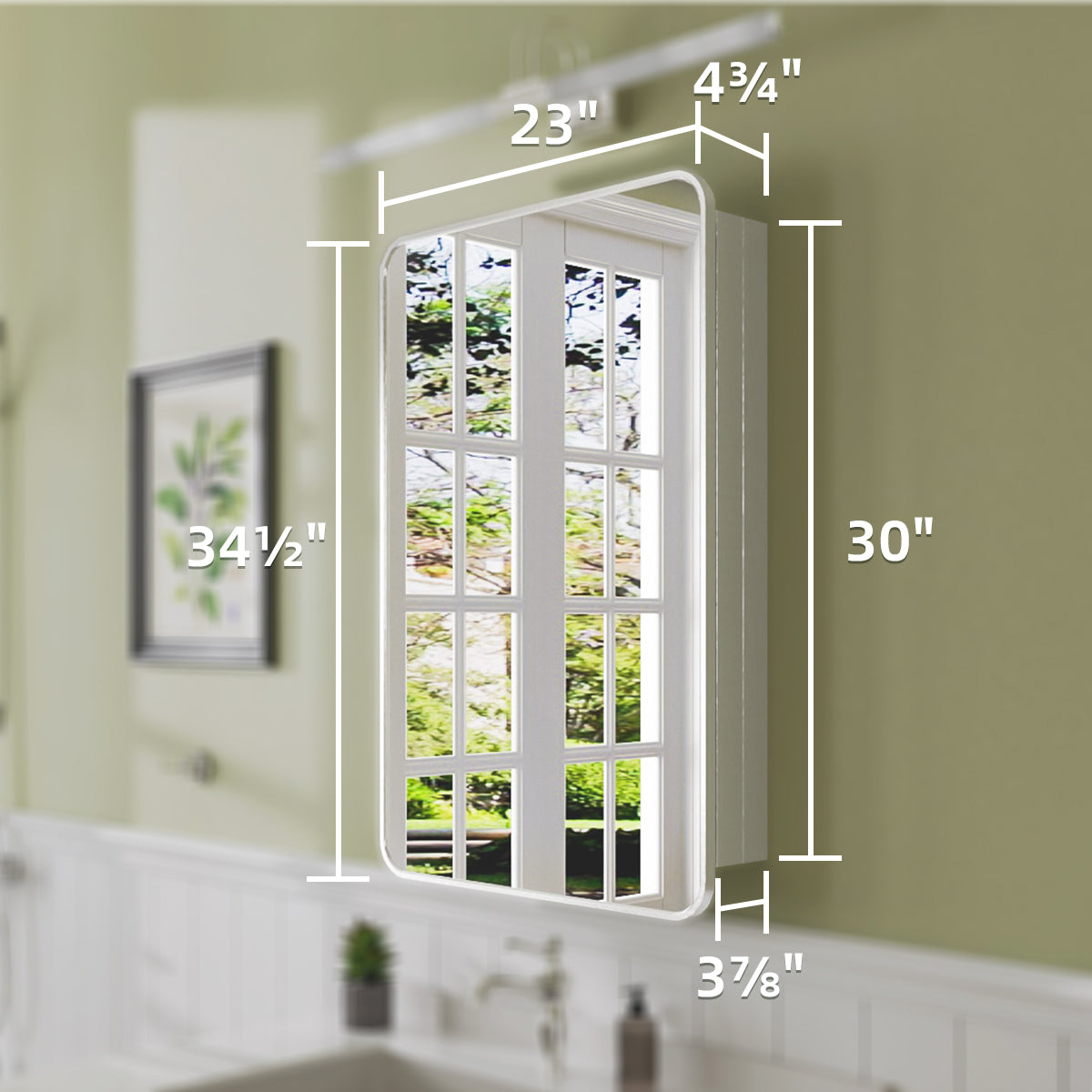 Niveal FMC Series Rectangular Aluminum Recessed/Surface Mount Framed Medicine Cabinet with Mirror