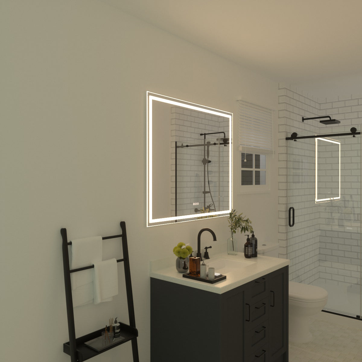 Niveal LMT Series Rectangular Frameless LED Wall Bathroom Vanity Mirror