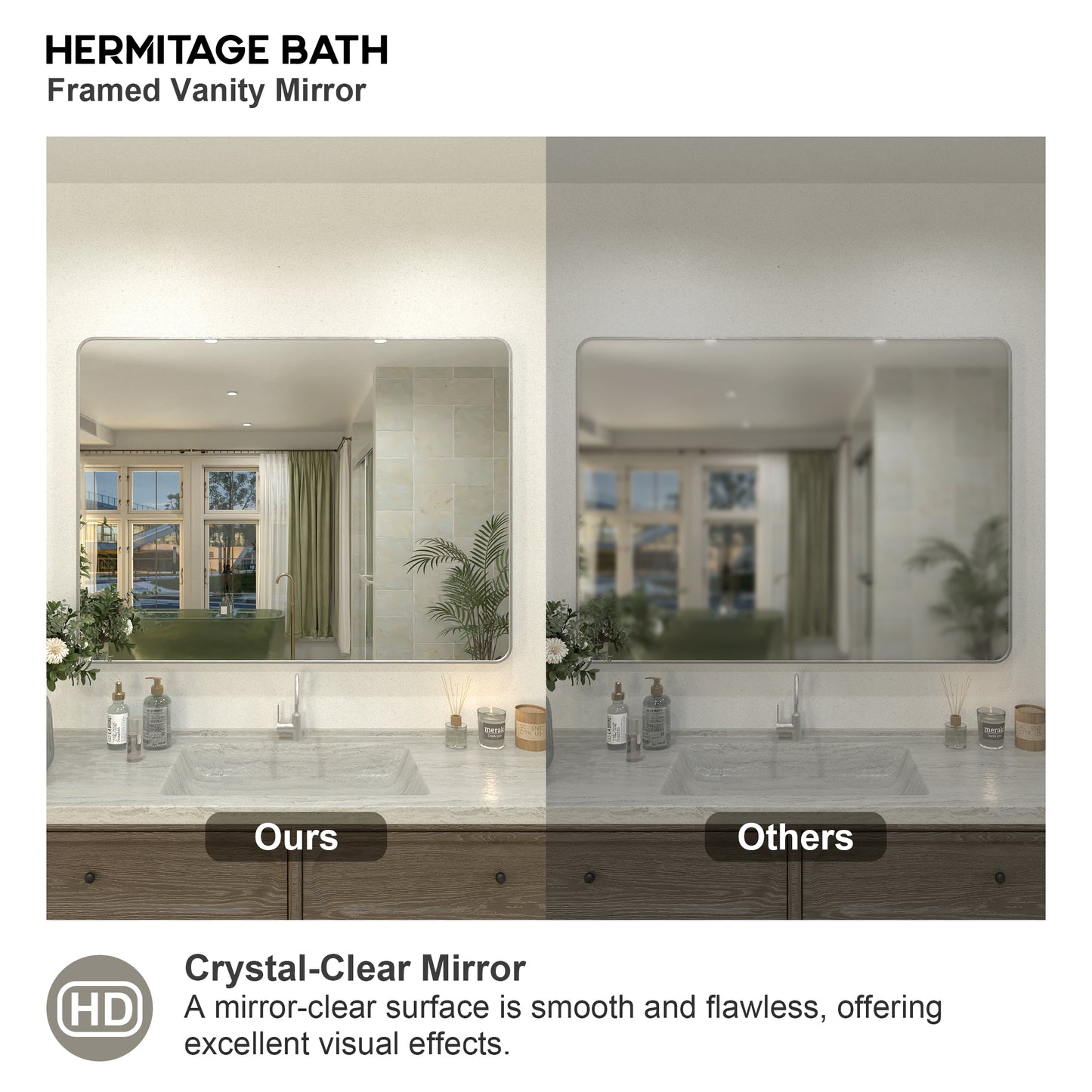 Zyphi 48 in. W x 36 in. H Rectangular Framed Wall Bathroom Vanity Mirror