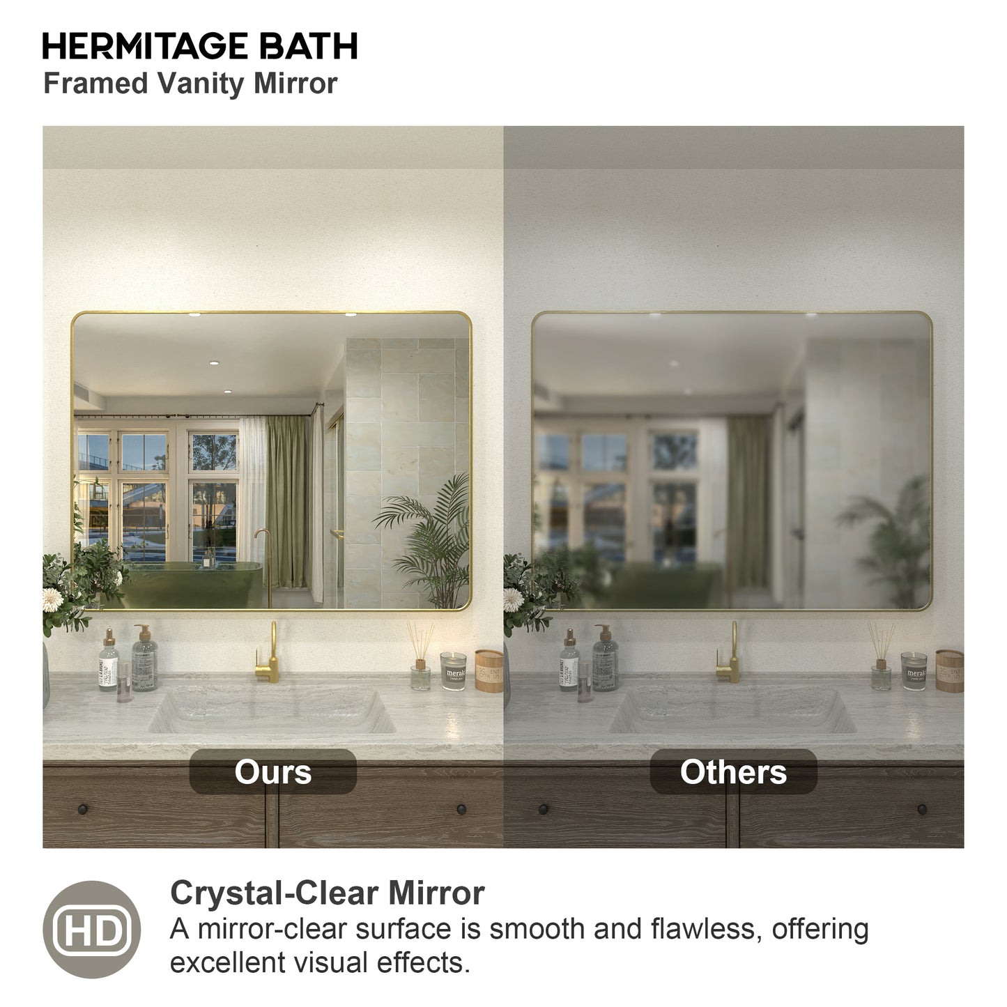 Zyphi 48 in. W x 36 in. H Rectangular Framed Wall Bathroom Vanity Mirror