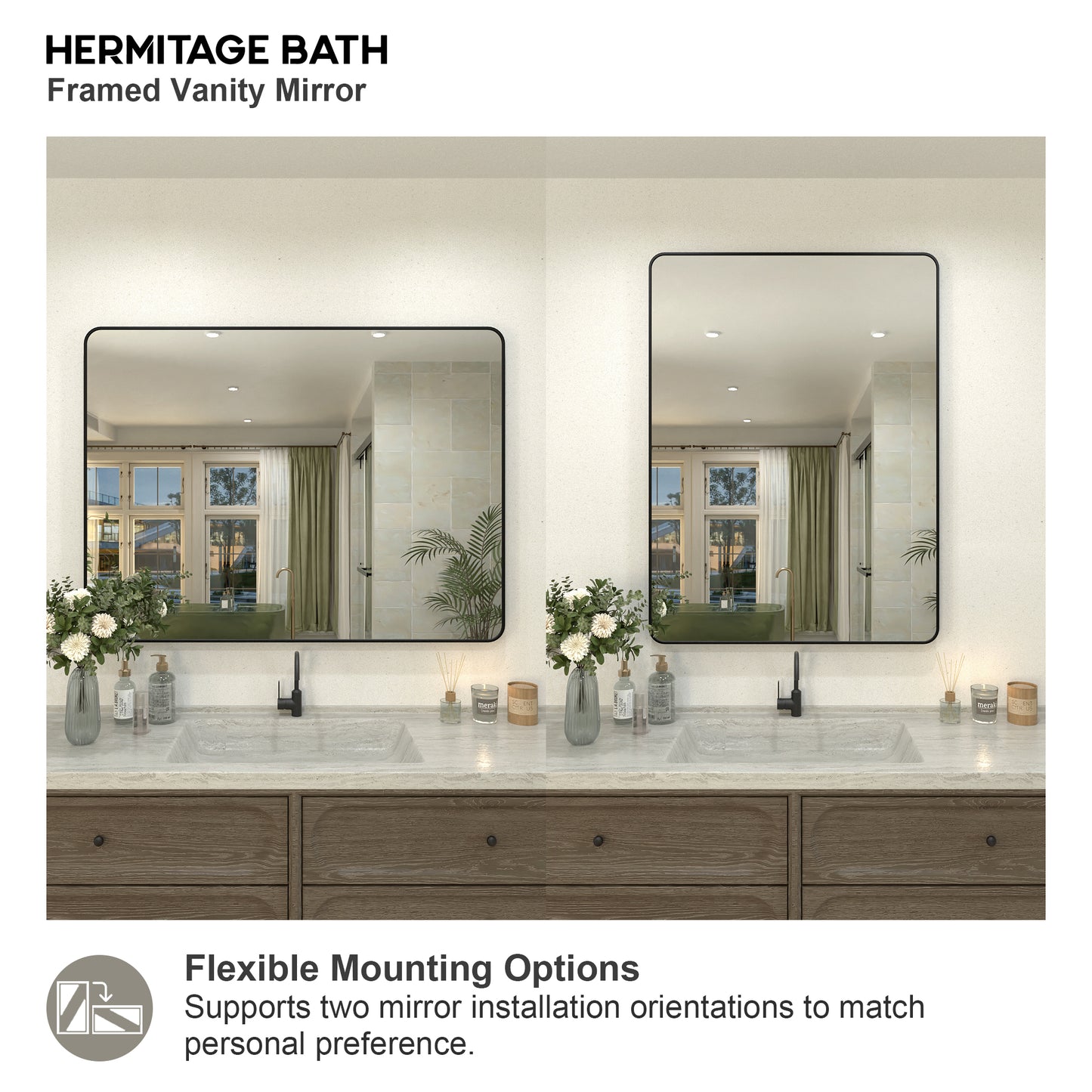 Zyphi 48 in. W x 36 in. H Rectangular Framed Wall Bathroom Vanity Mirror