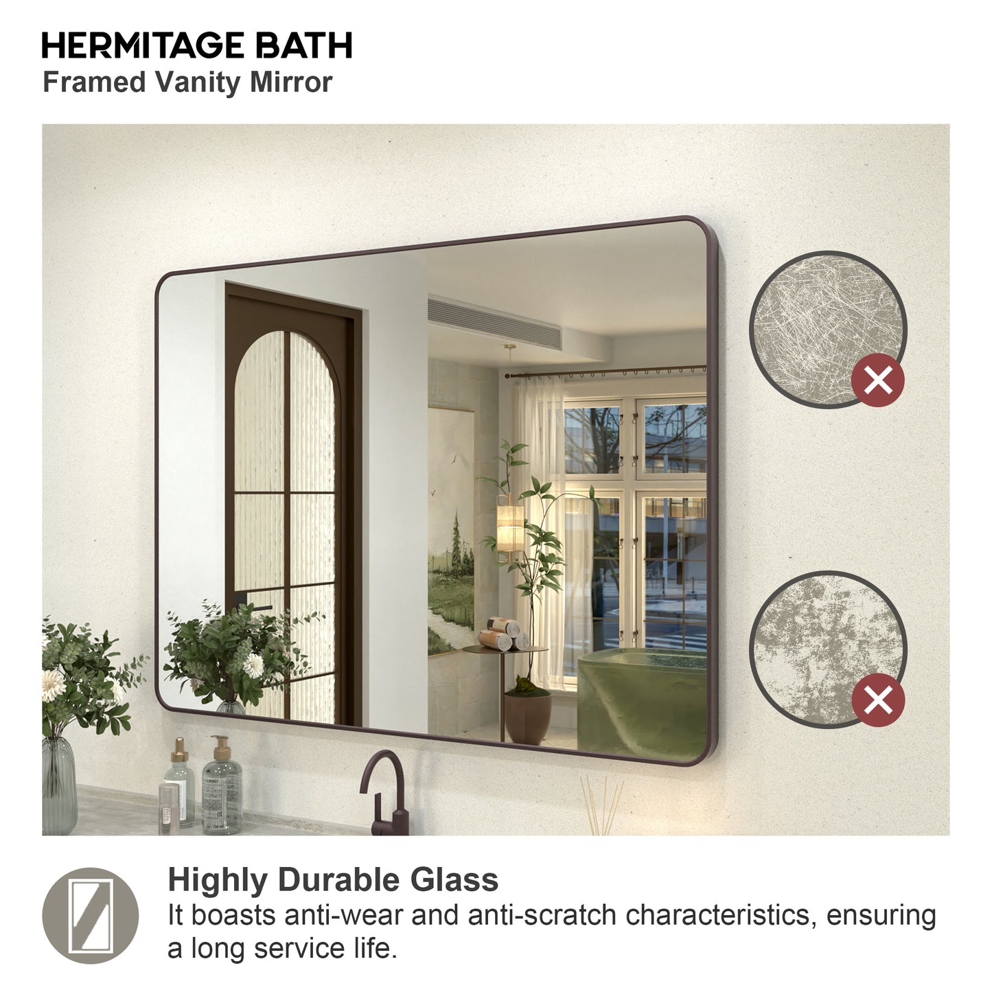 Kielo 48 in. W x 36 in. H Rectangular Framed Wall Bathroom Vanity Mirror