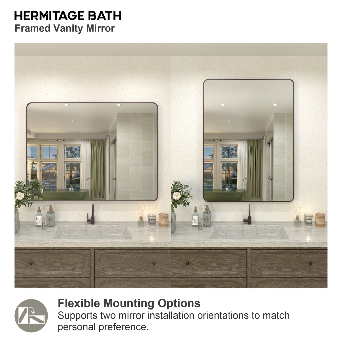 Kielo 48 in. W x 36 in. H Rectangular Framed Wall Bathroom Vanity Mirror
