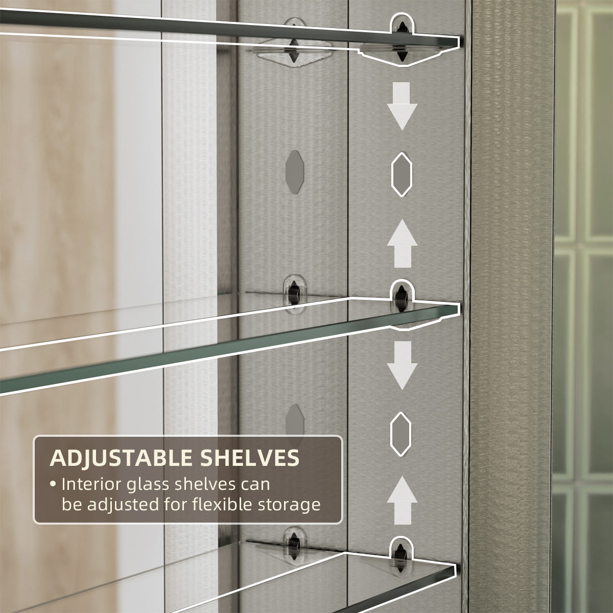 Niveal LUFM Series Rectangular Aluminum Framed Medicine Cabinet with Mirror