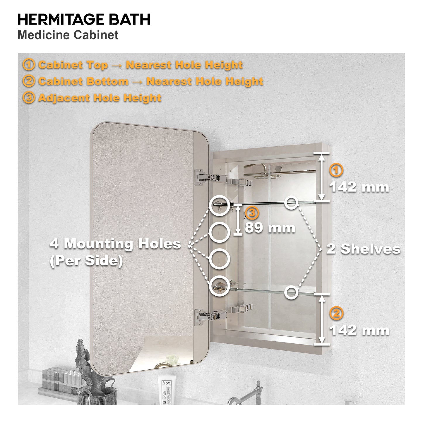 15 in. W. x 24 in. H Rectangular Framed Recessed/Surface Mount Medicine Cabinet with Mirror in Brushed Nickel