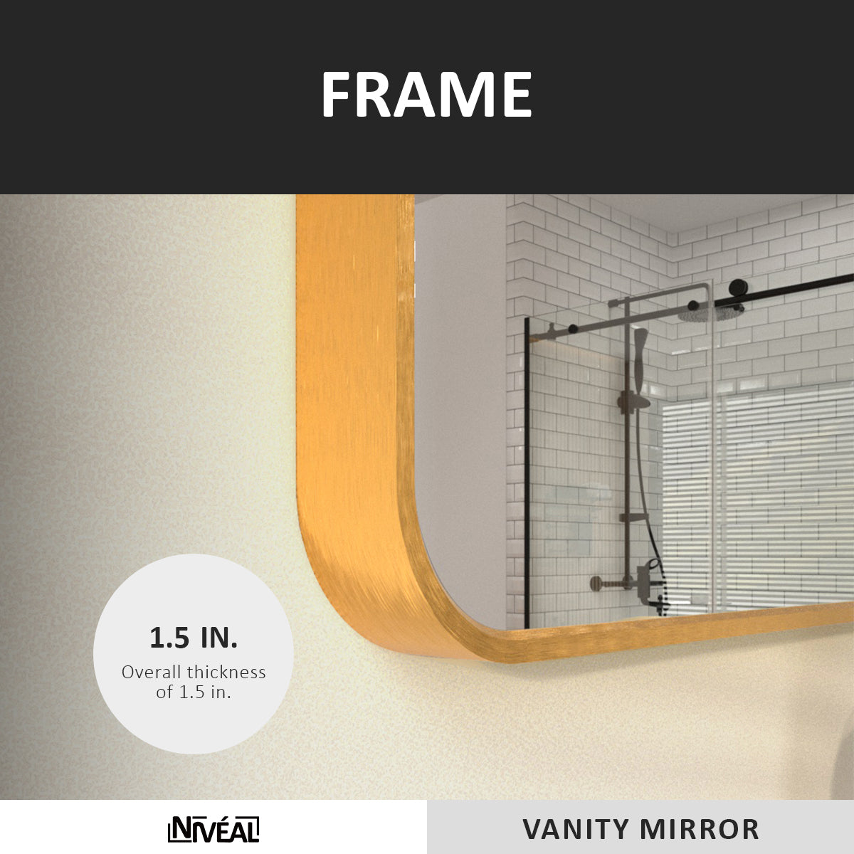 Niveal SM Series Rectangular Framed Wall Bathroom Vanity Mirror