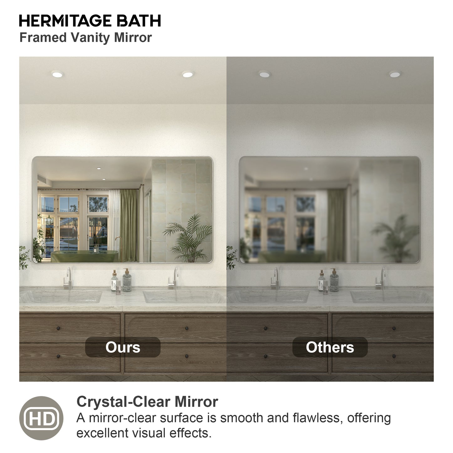 Zyphi 60 in. W x 36 in. H Rectangular Framed Wall Bathroom Vanity Mirror