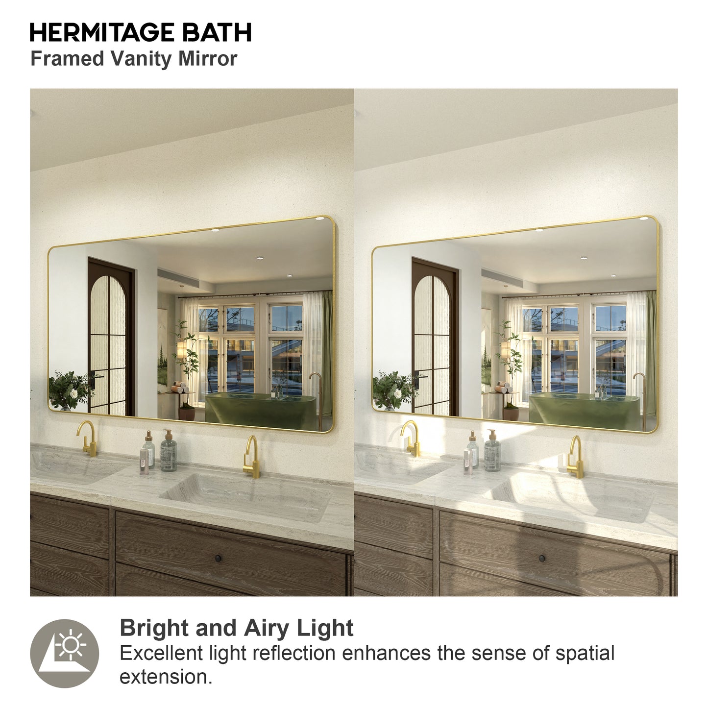 Zyphi 60 in. W x 36 in. H Rectangular Framed Wall Bathroom Vanity Mirror