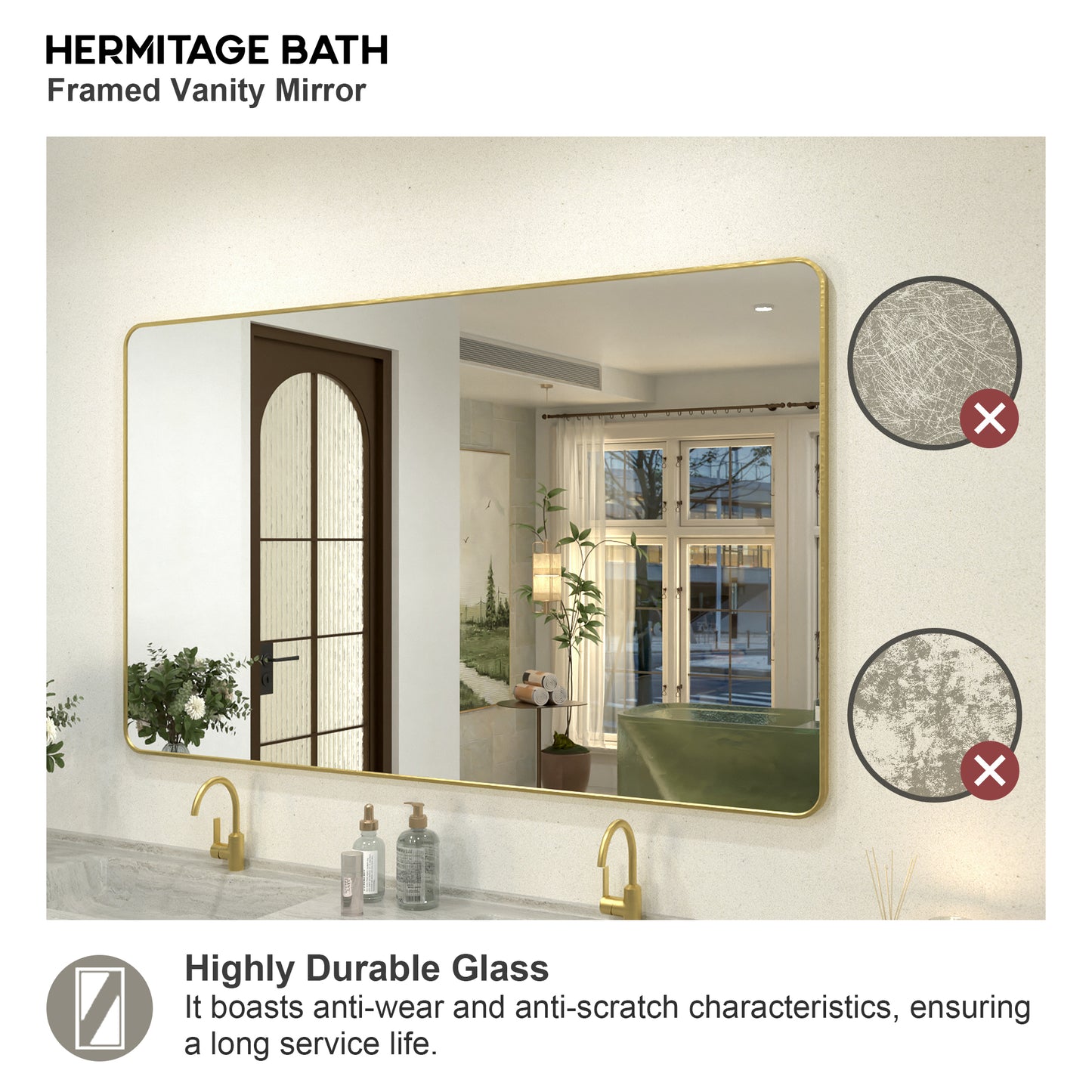 Zyphi 60 in. W x 36 in. H Rectangular Framed Wall Bathroom Vanity Mirror