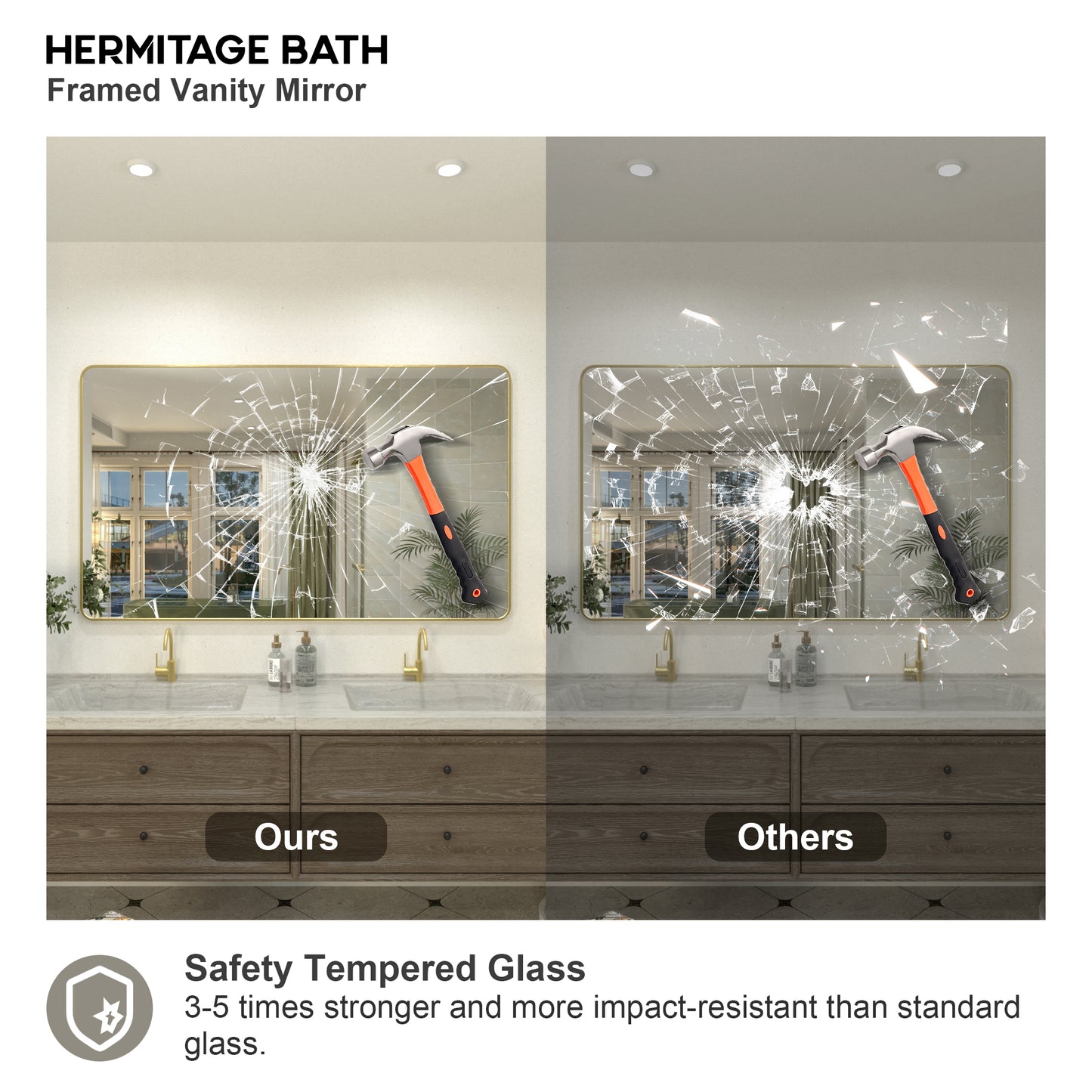 Zyphi 60 in. W x 36 in. H Rectangular Framed Wall Bathroom Vanity Mirror