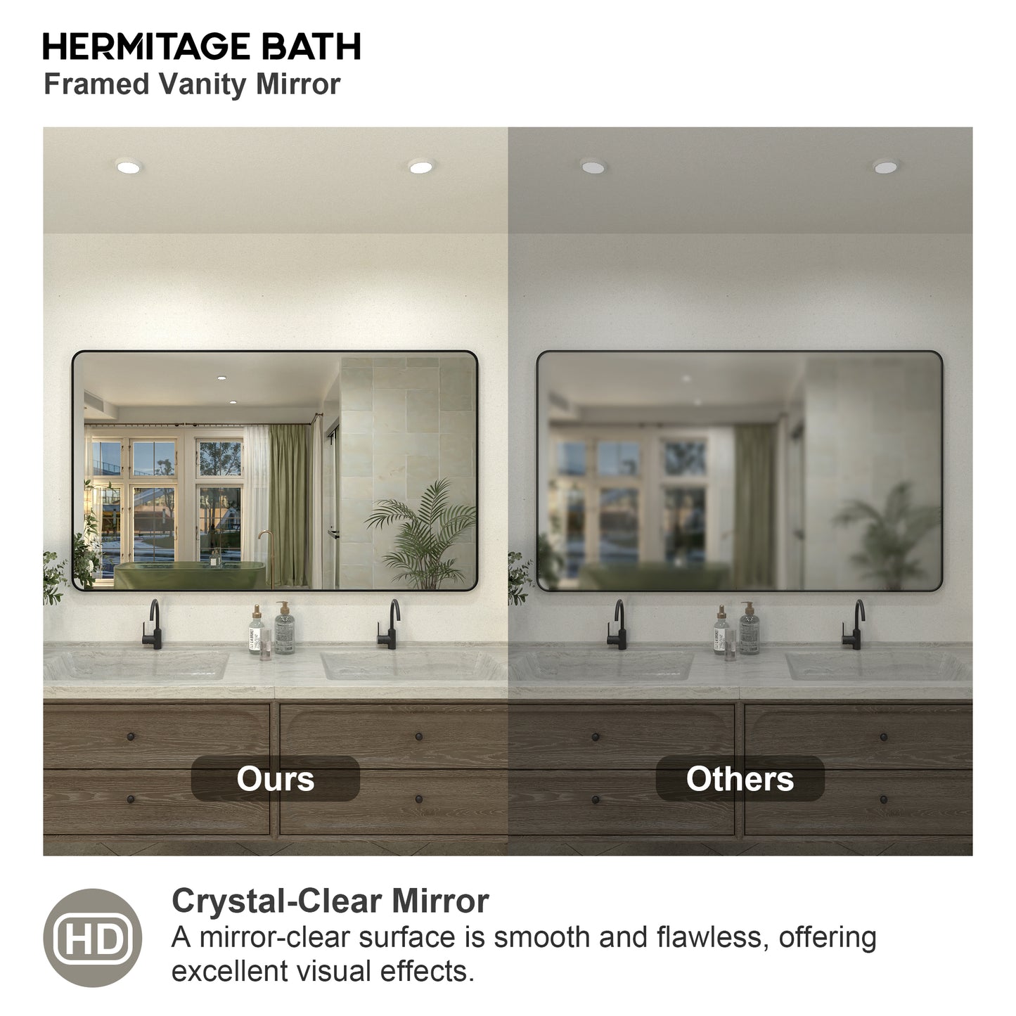 Zyphi 60 in. W x 36 in. H Rectangular Framed Wall Bathroom Vanity Mirror