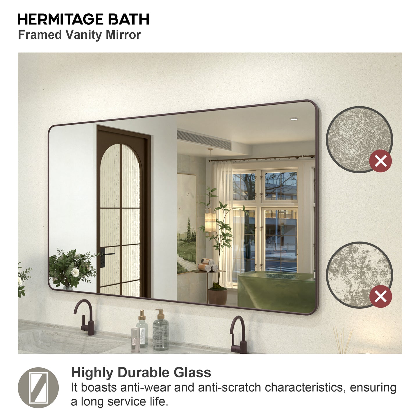 Zyphi 60 in. W x 36 in. H Rectangular Framed Wall Bathroom Vanity Mirror